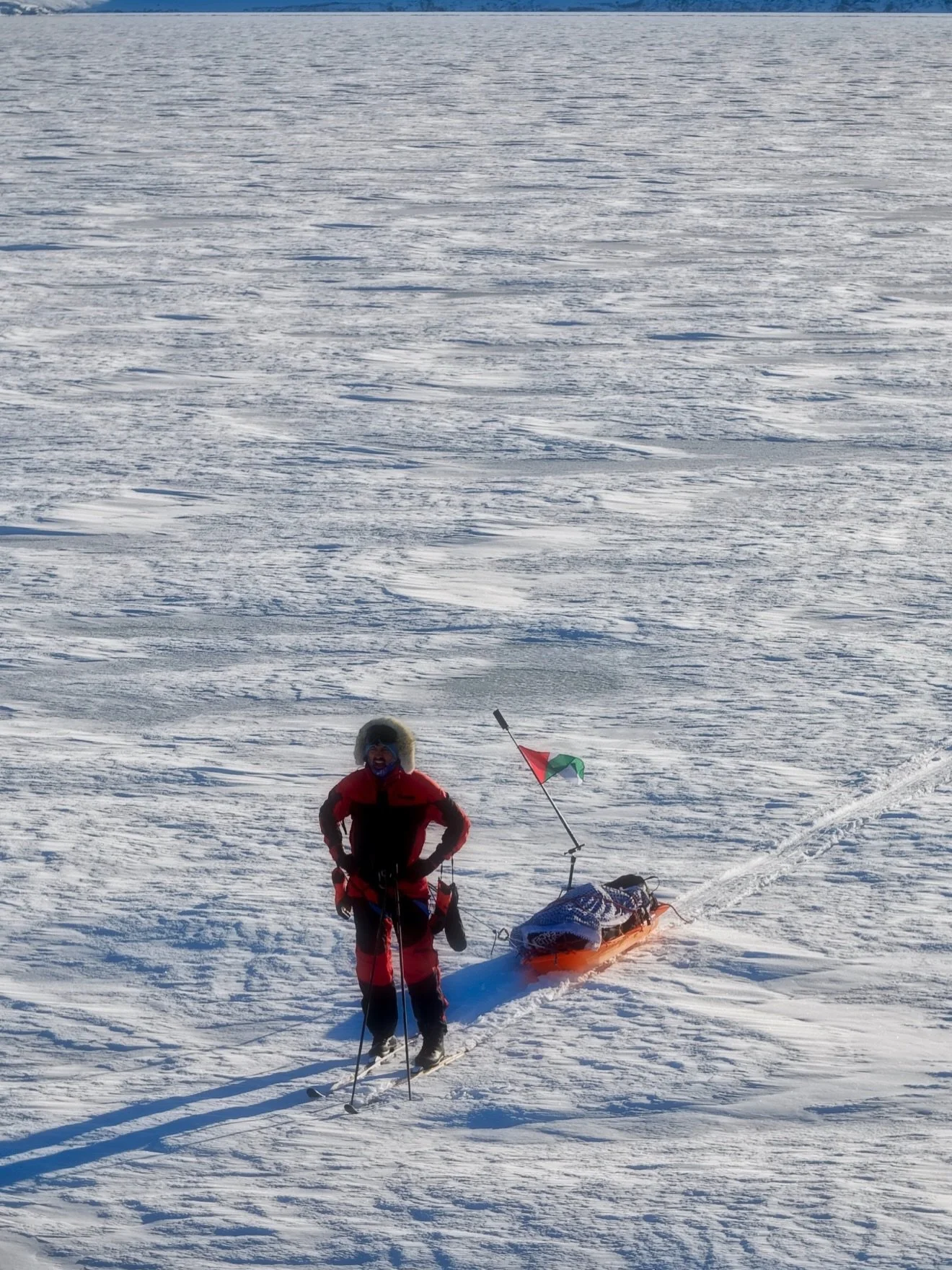 The last three days have been nothing short of epic.Crossing this frozen wilderness, pulling my sled through silence that stretches beyond the horizon, I was not alone. With me were the messages of the children of Gaza&hellip; their dreams, their nam