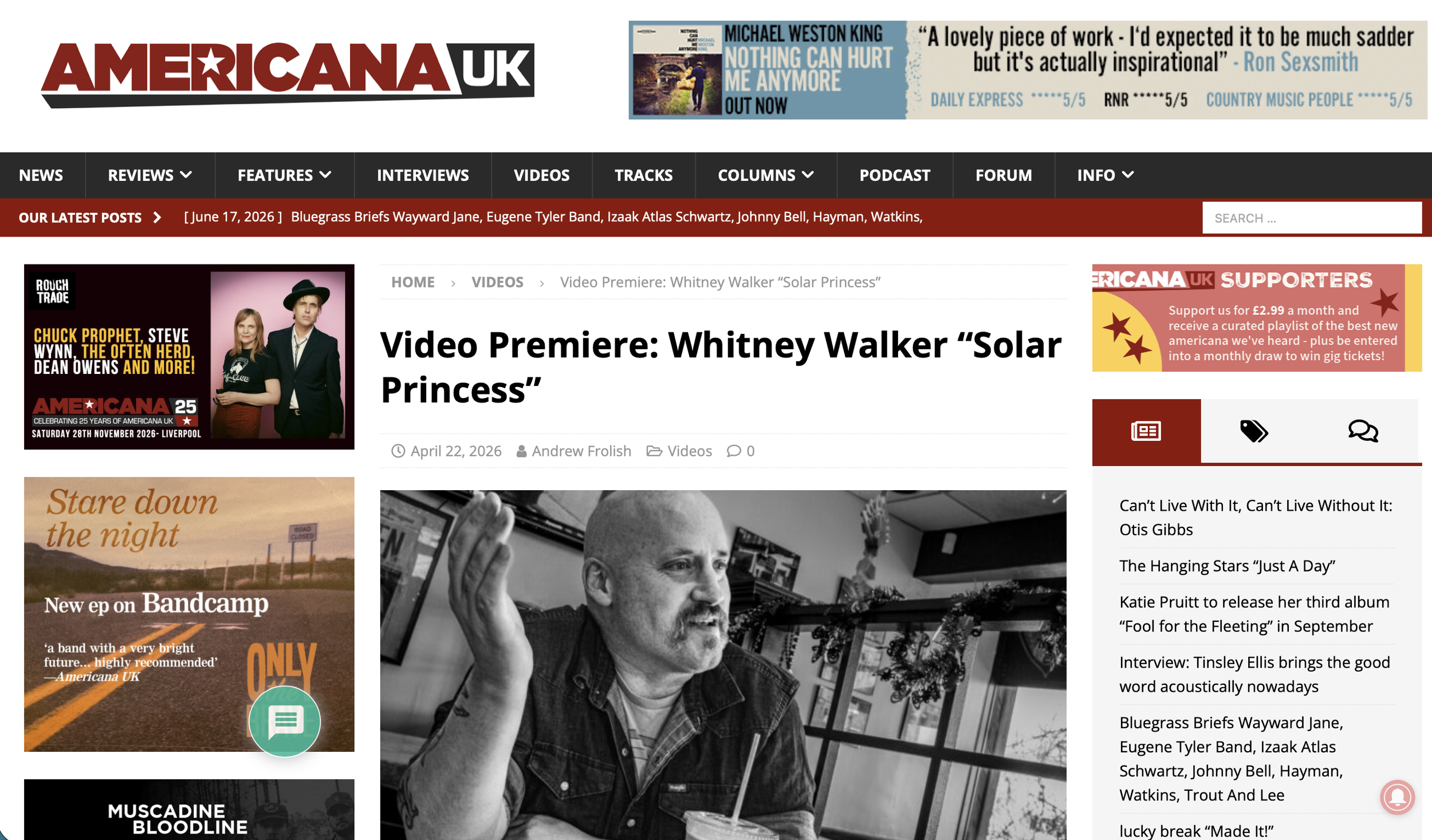 Video Premiere: Whitney Walker “Solar Princess”