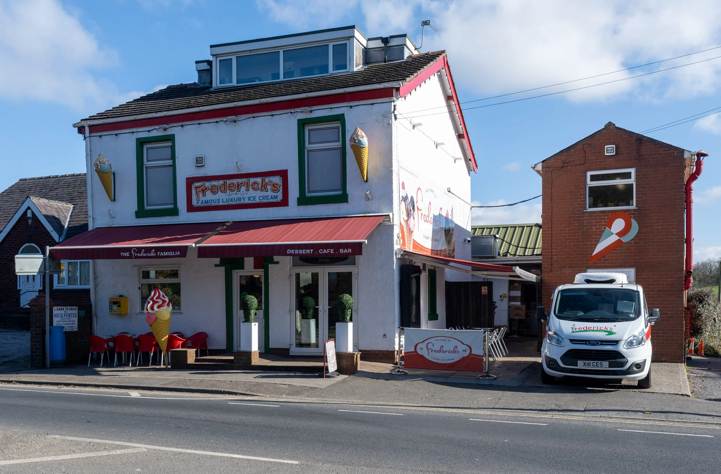 Outside Fredricks Ice Cream