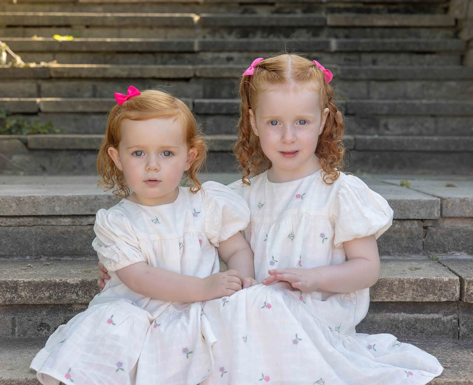 sisters on a photoshoot in Clitheroe