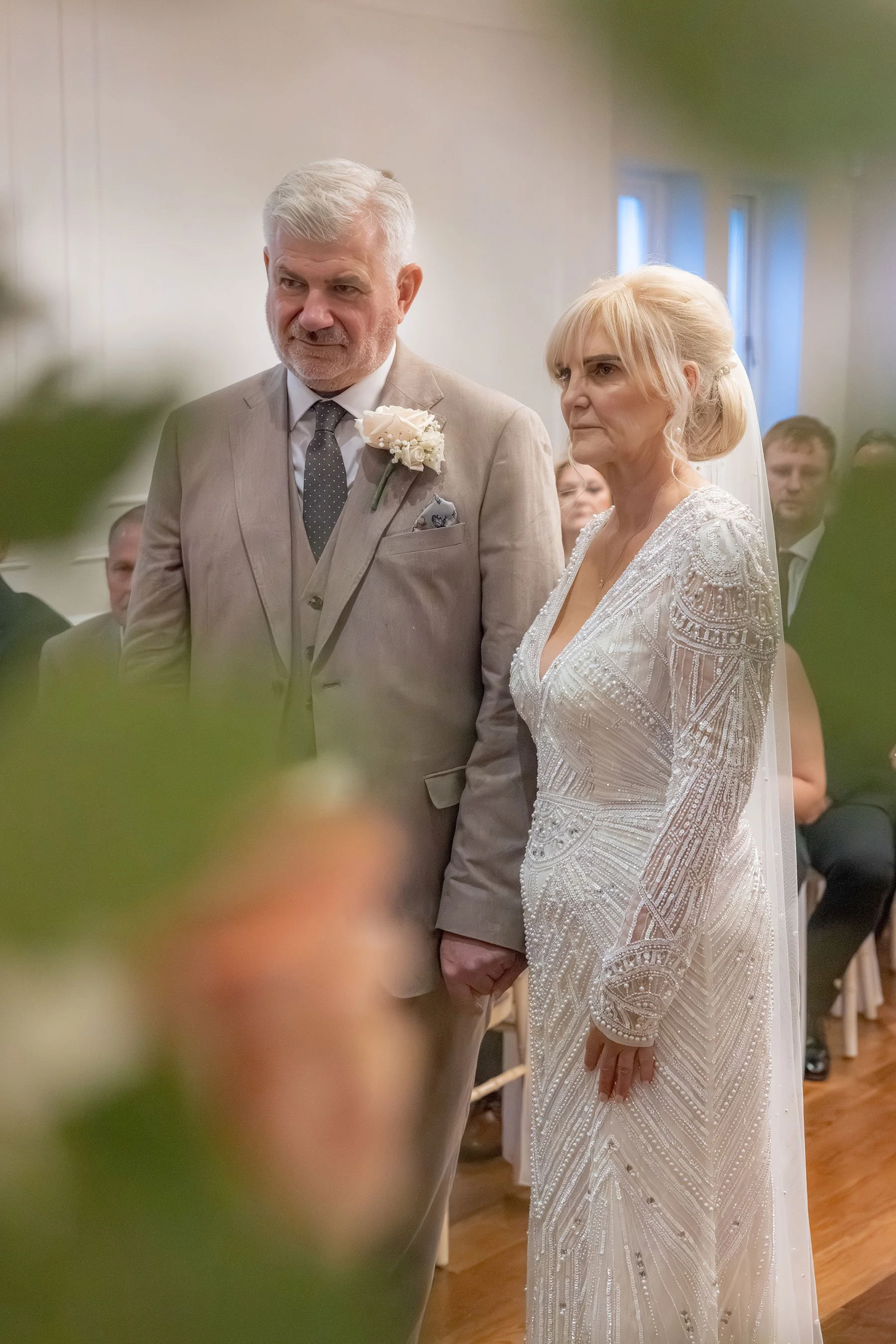 bride and groom exchanging vows