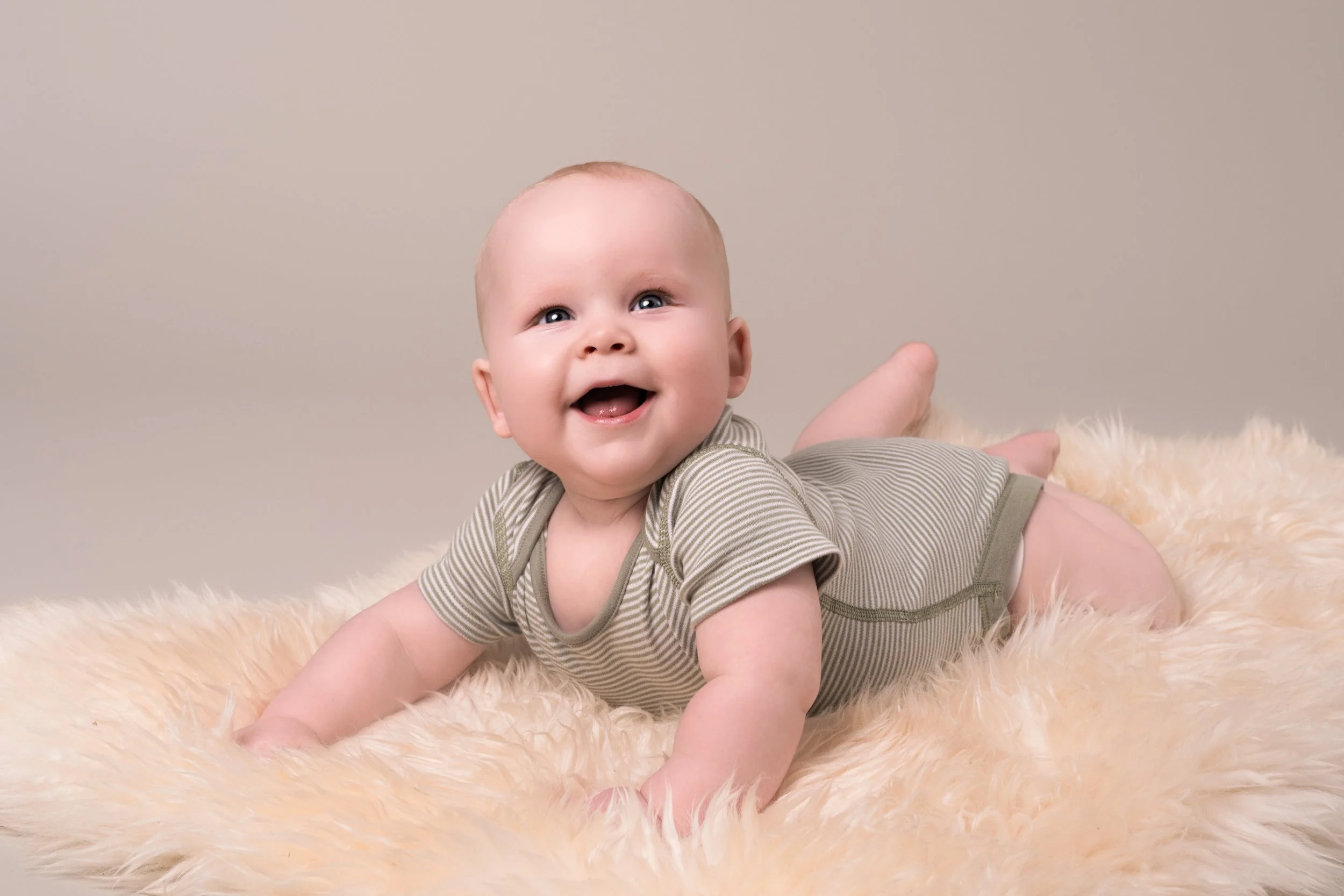 baby having tummy time