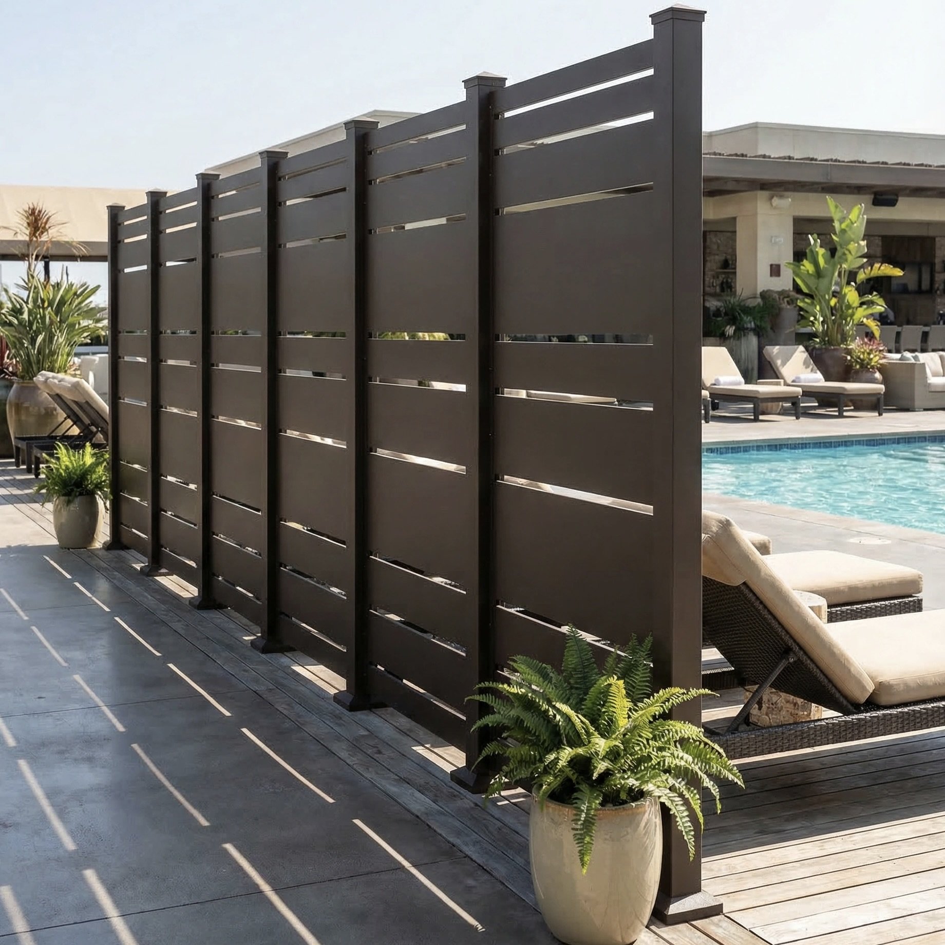 Barcode Privacy Screen – Dark Bronze Pool Divider