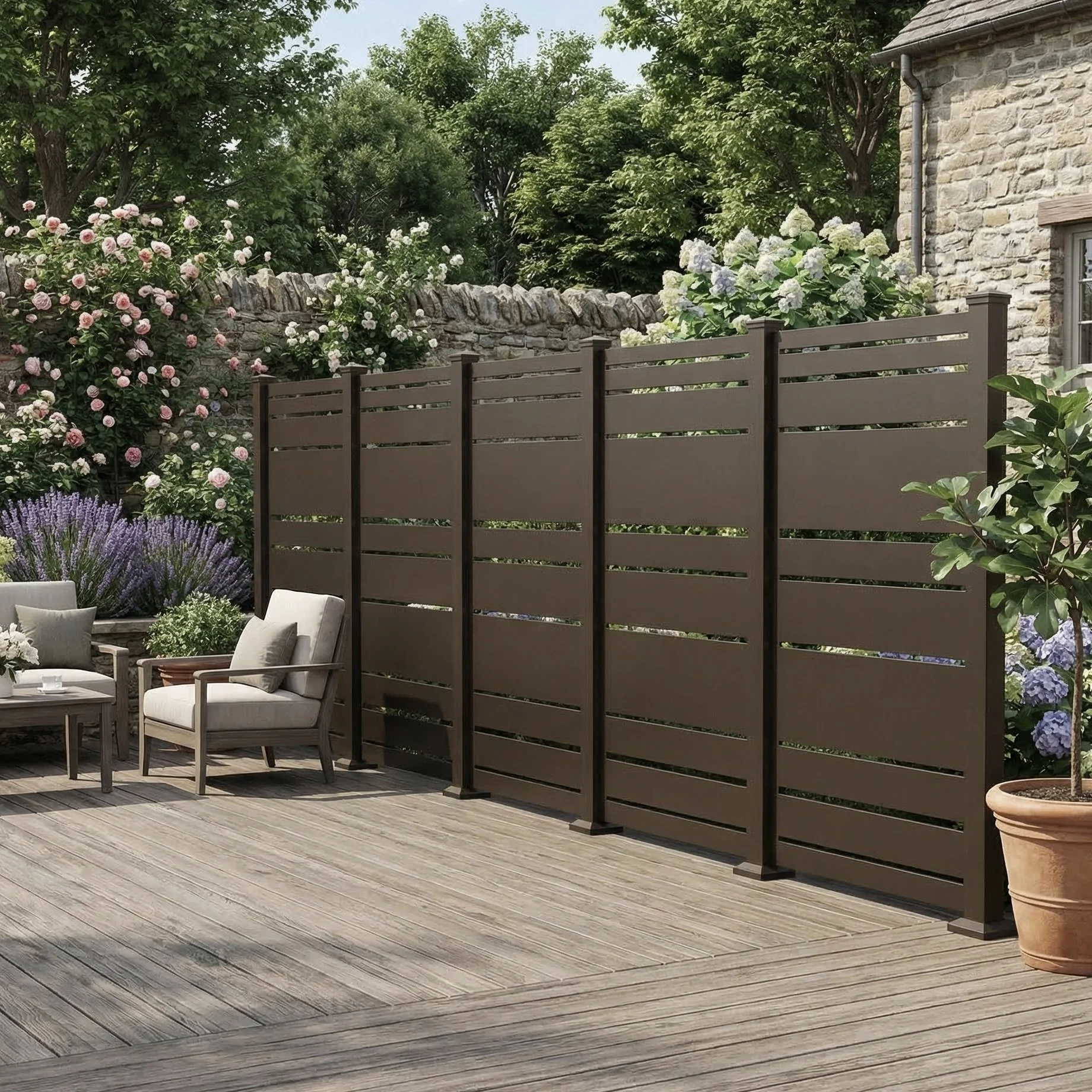Barcode Privacy Screen – Dark Bronze Deck Divider