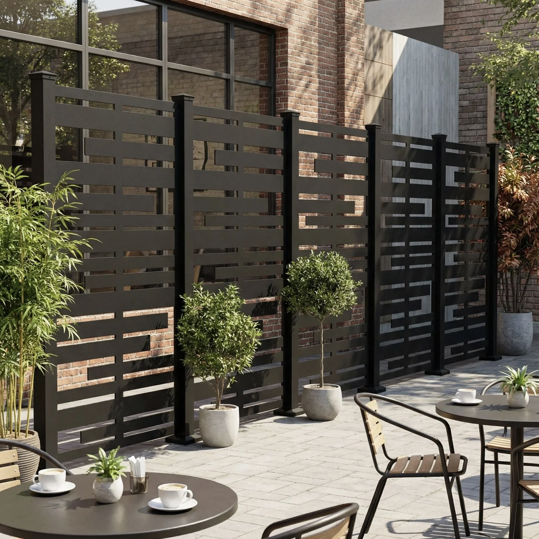 aluminum-privacy-screens-courtyard-installation