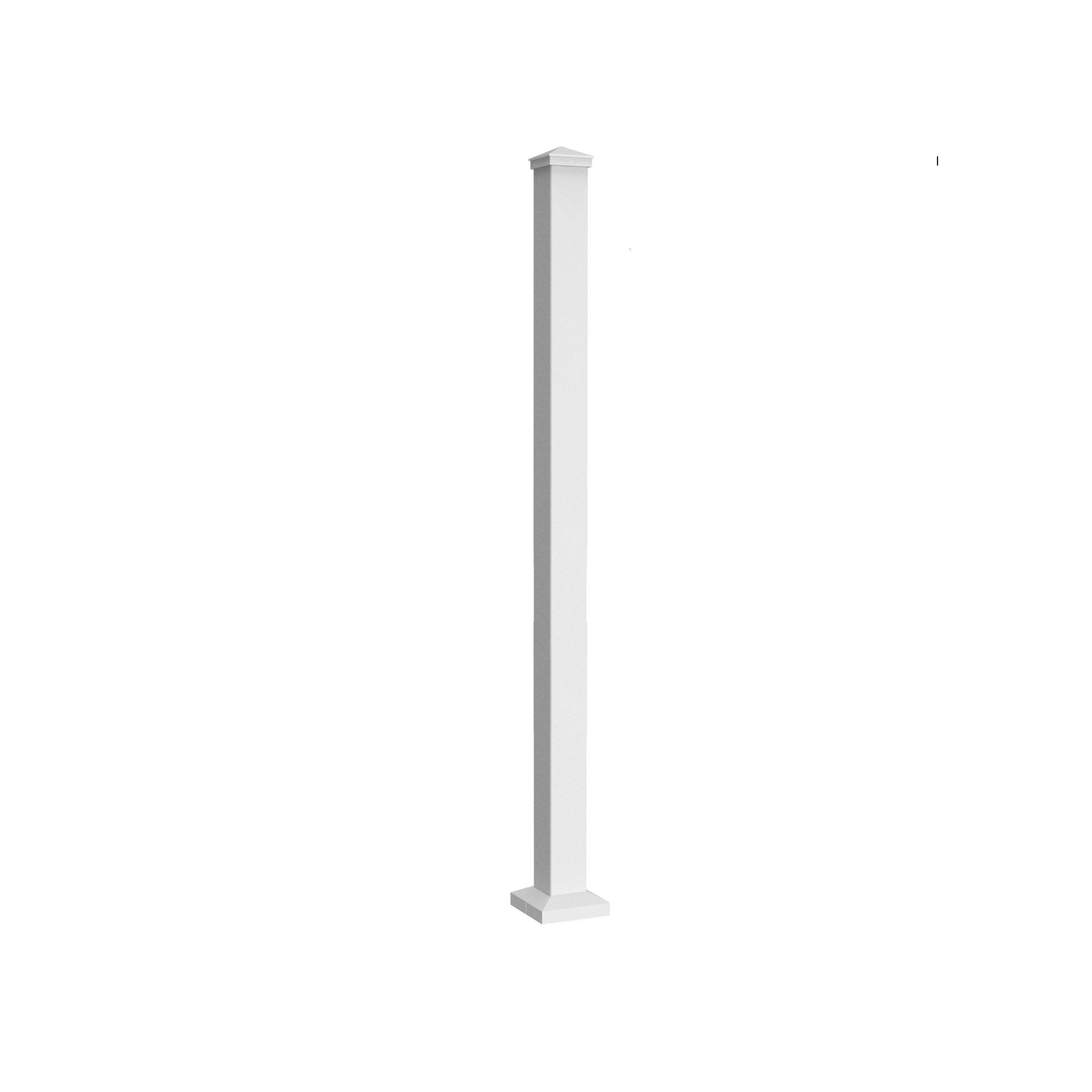 44 inch White Post with Cap and Skirt.png