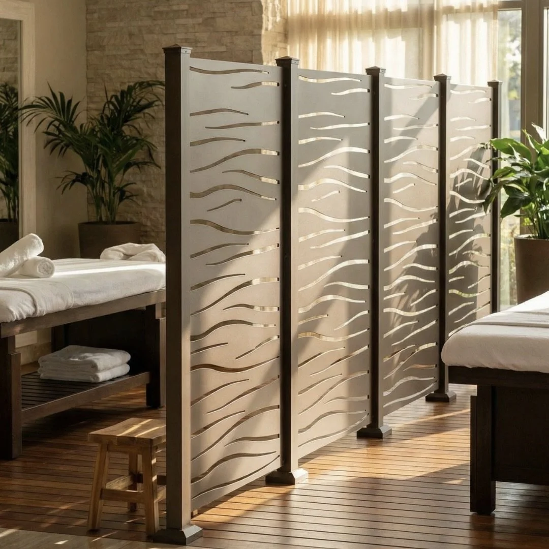 bronze-high-tide-aluminum-privacy-screen-interior-installation