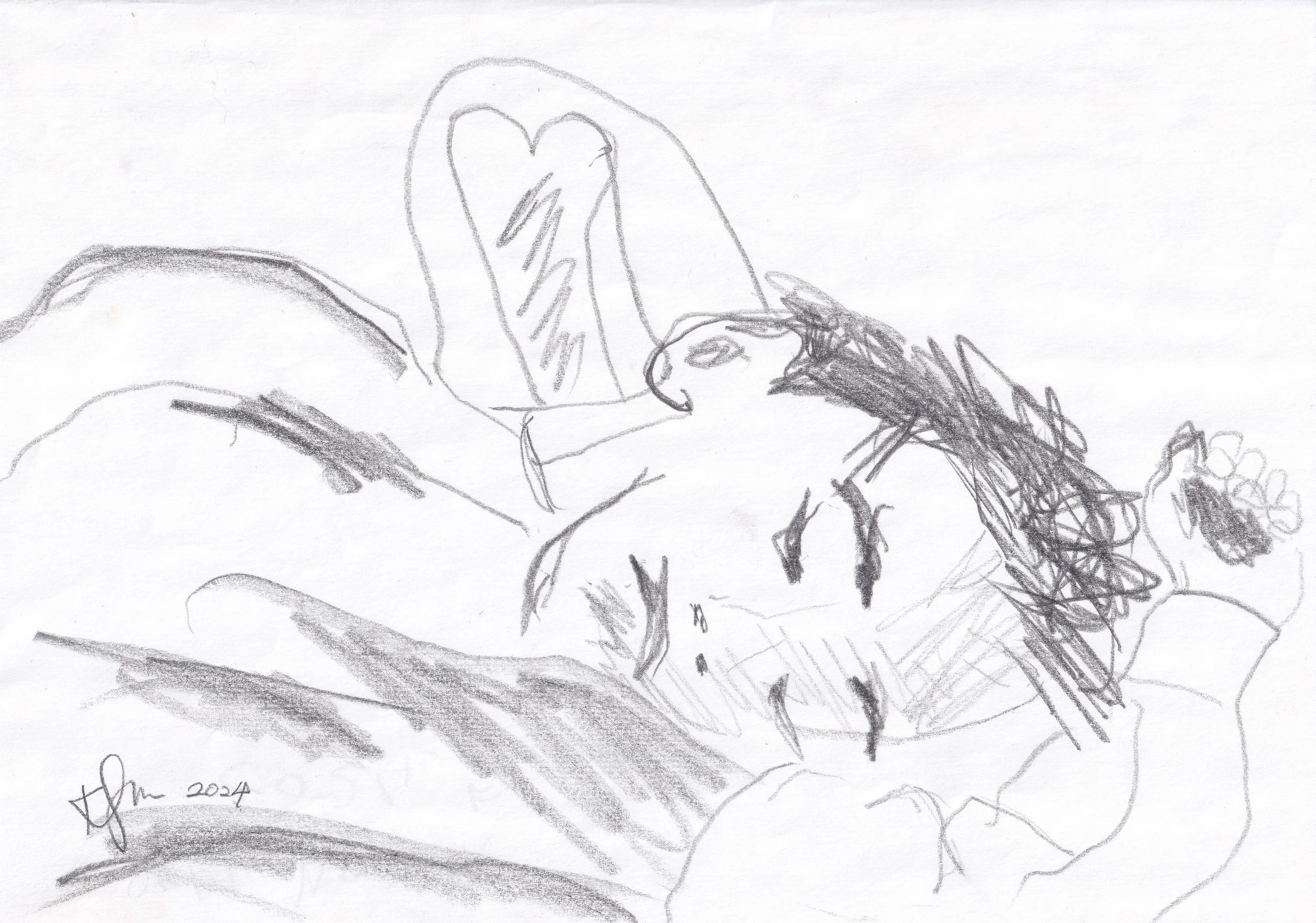 Sleeping Son Study #3 / Pencil on paper, 2024