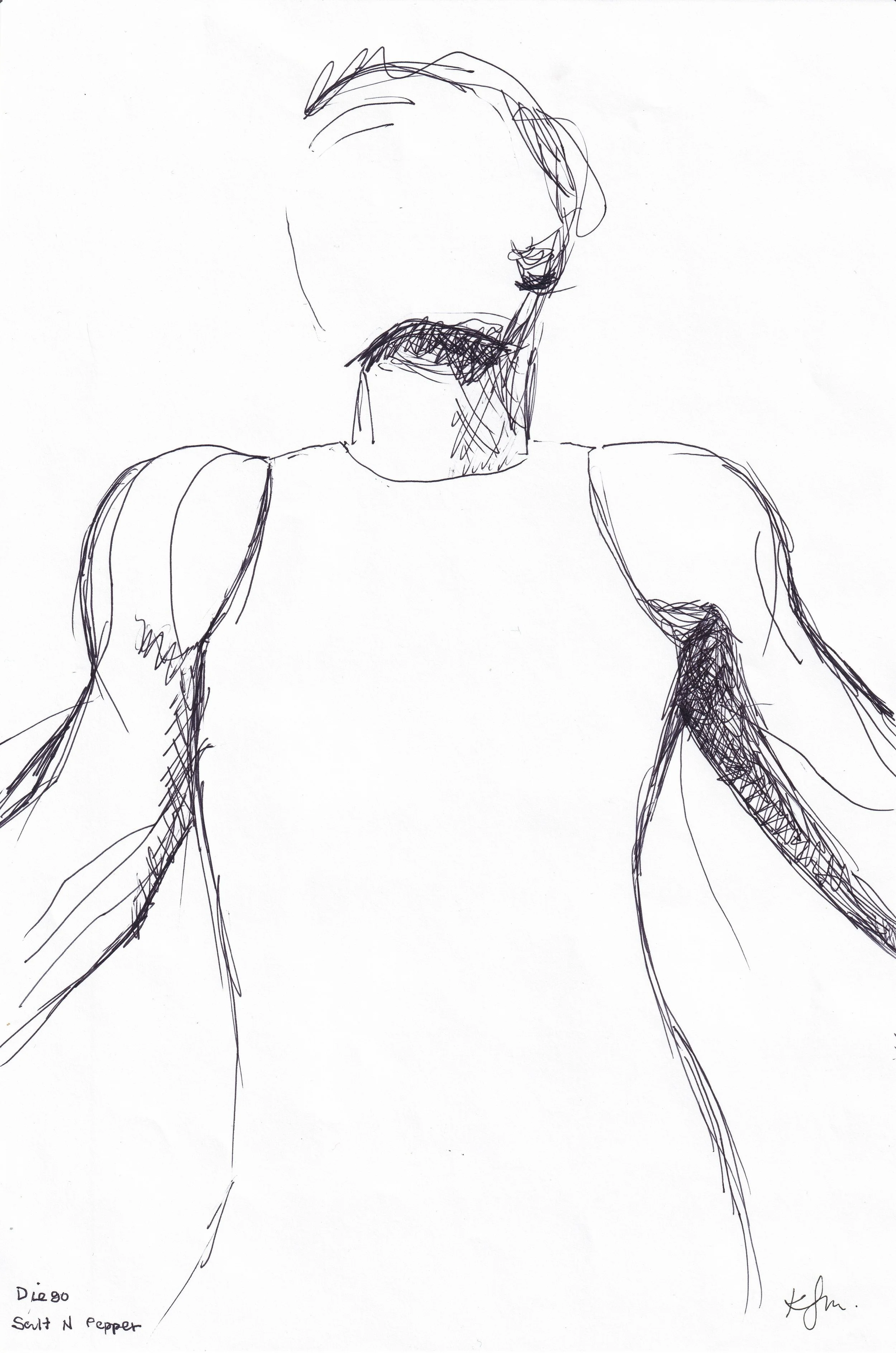 Dance Study #3 / Pigment ink on paper, 2025