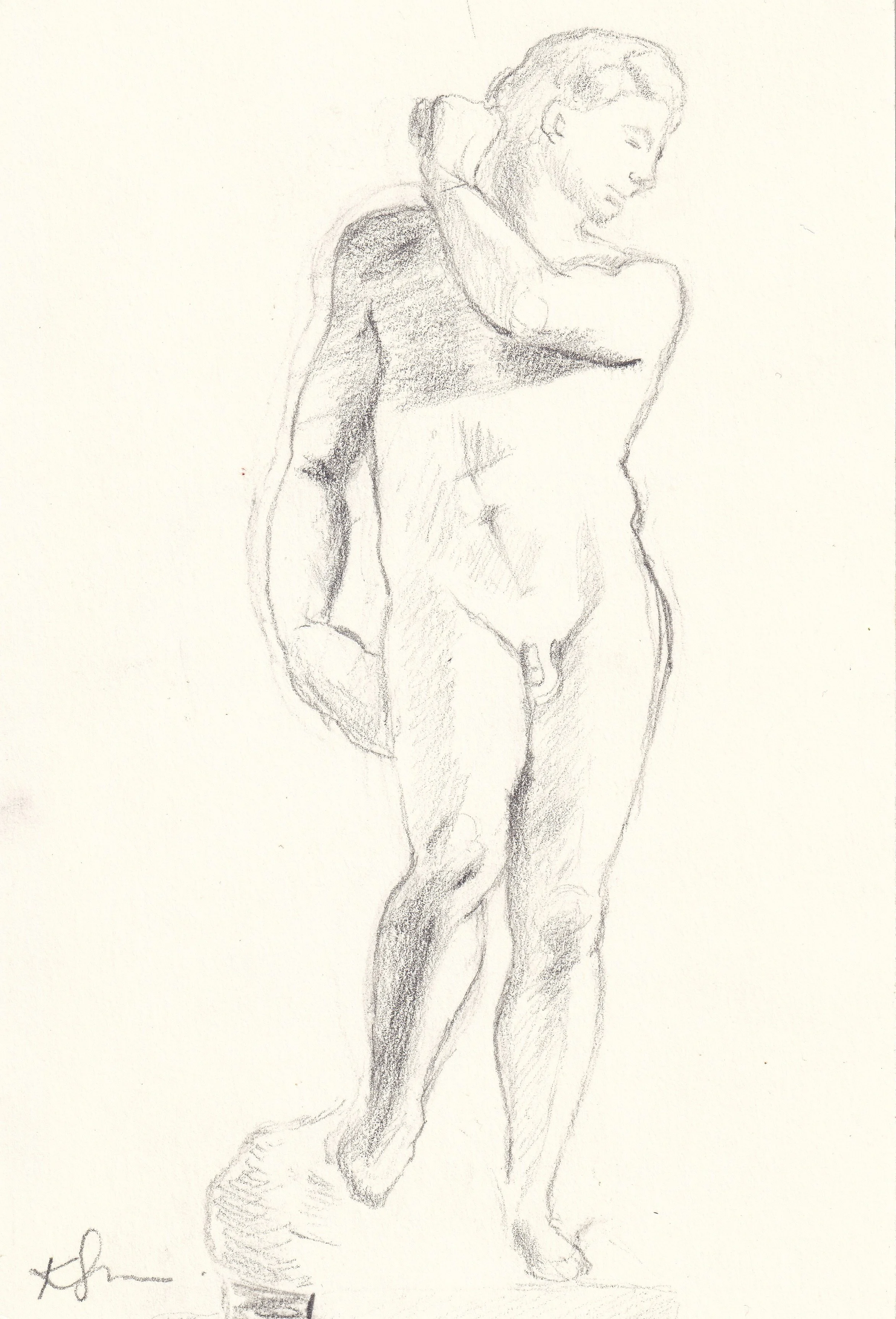 Study after Michelangelo / Pencil on paper, 2019