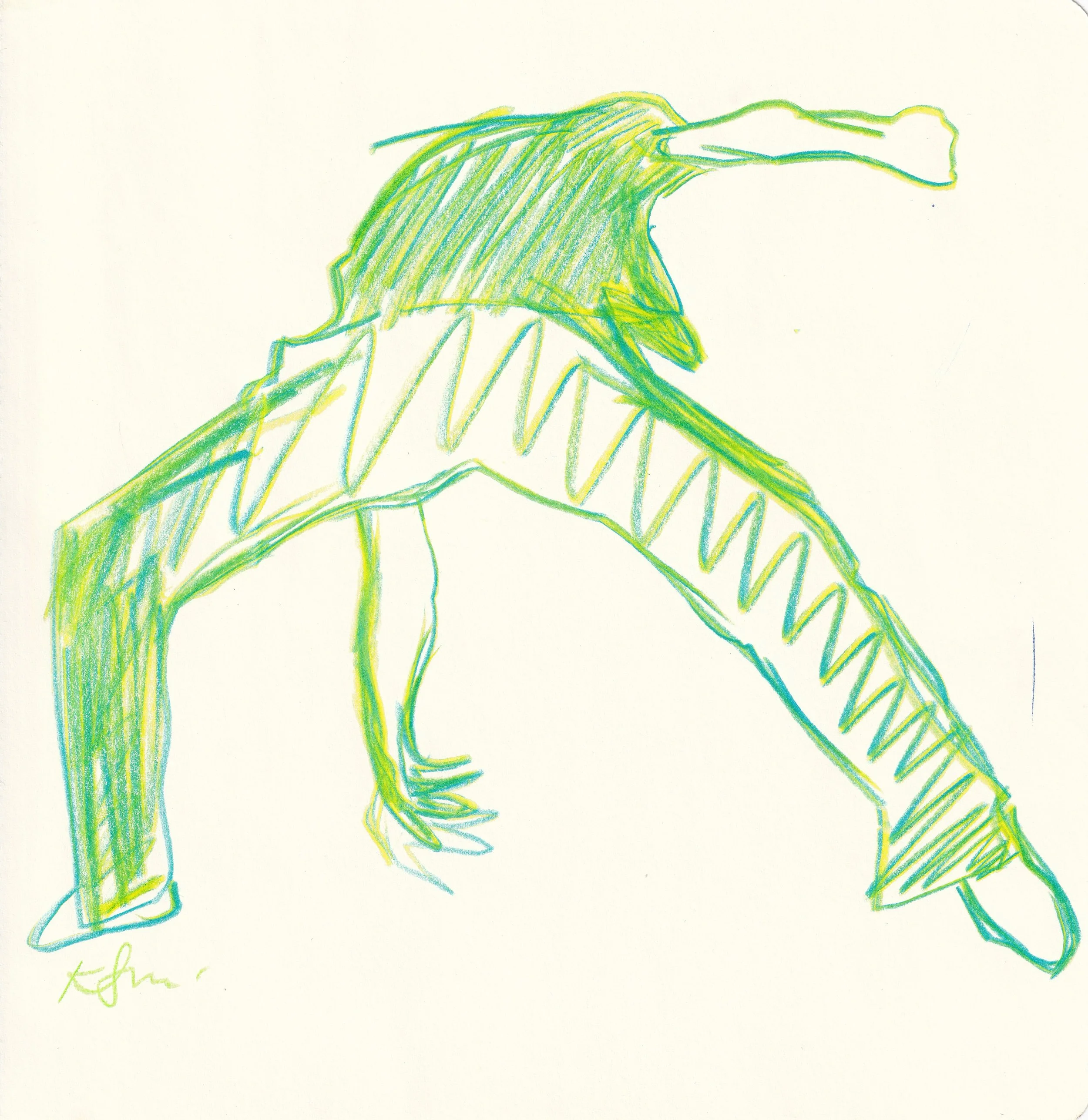 Dance Study #5 / Colored pencil on paper, 2025
