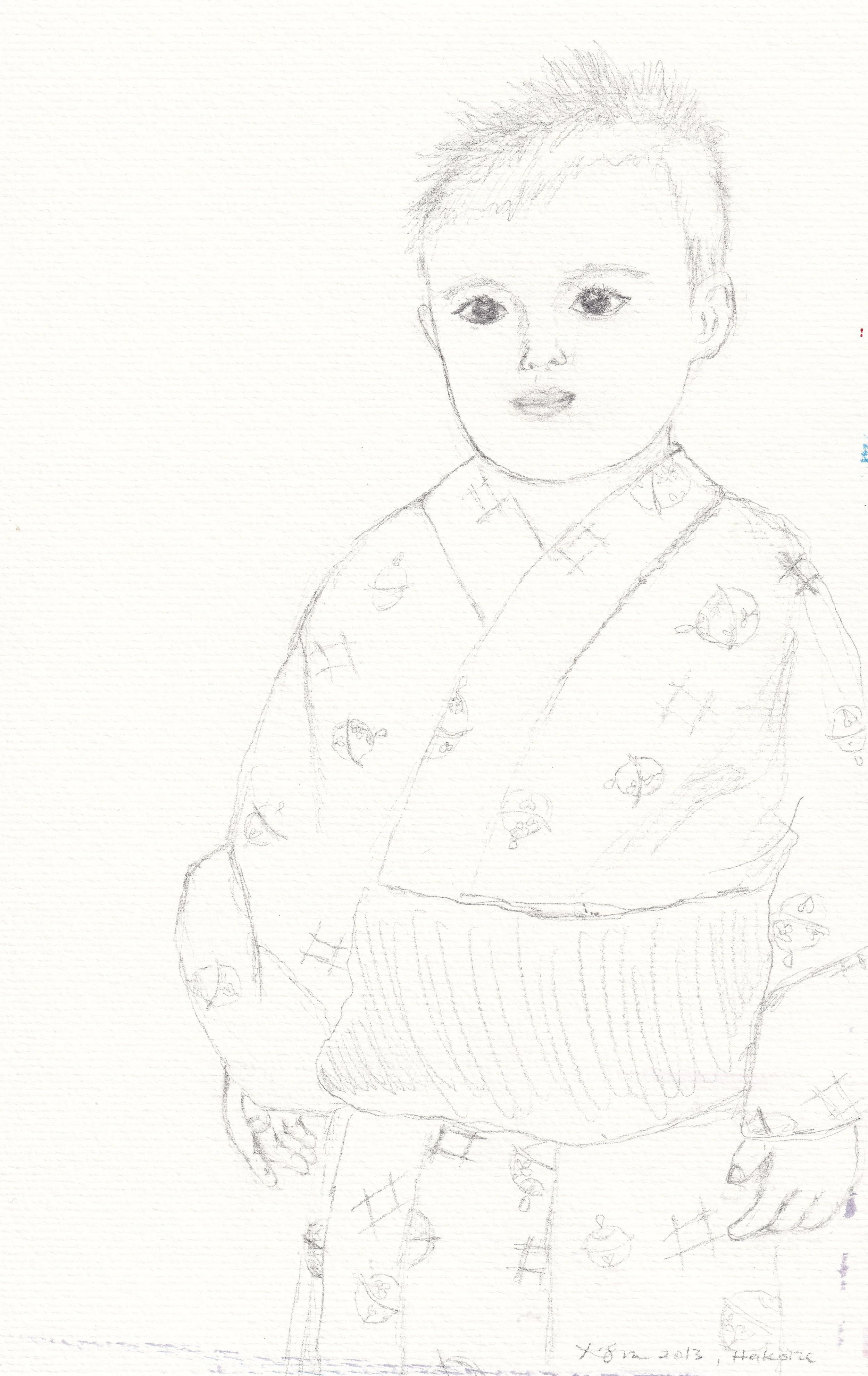 First Yukata Study / Pencil on paper, 2014