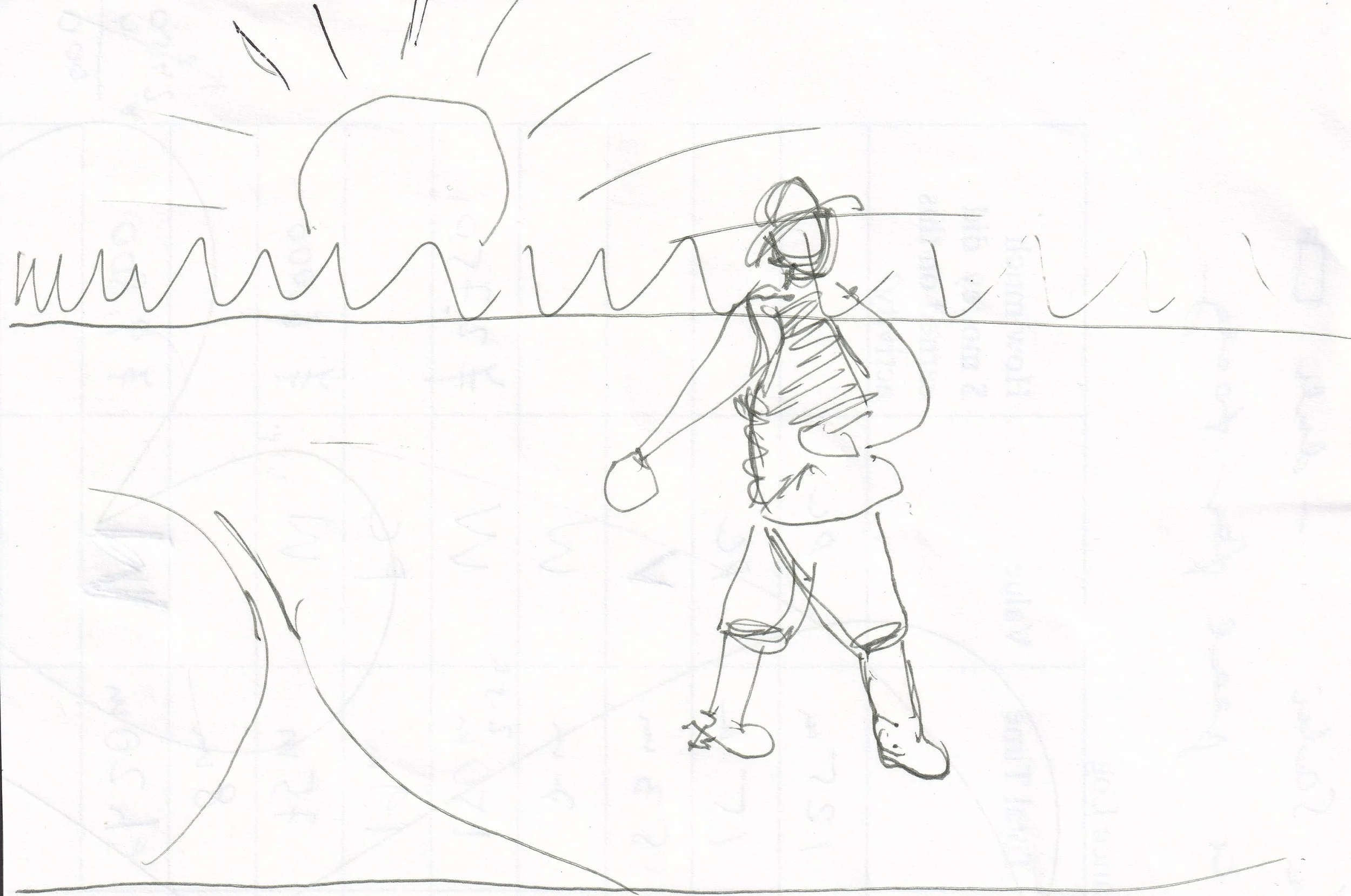 Study #1 for Sower at Sunset after Van Gogh / Pigment ink on paper, 2023