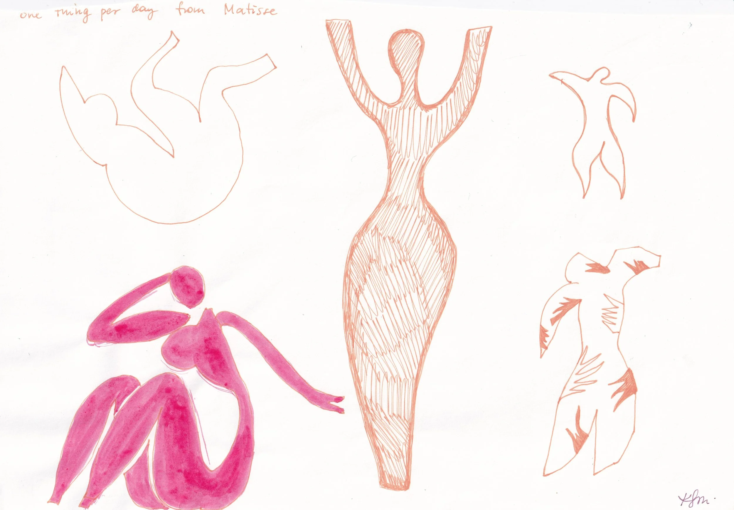 Movement after Matisse / Markers and ink on paper, 2024 