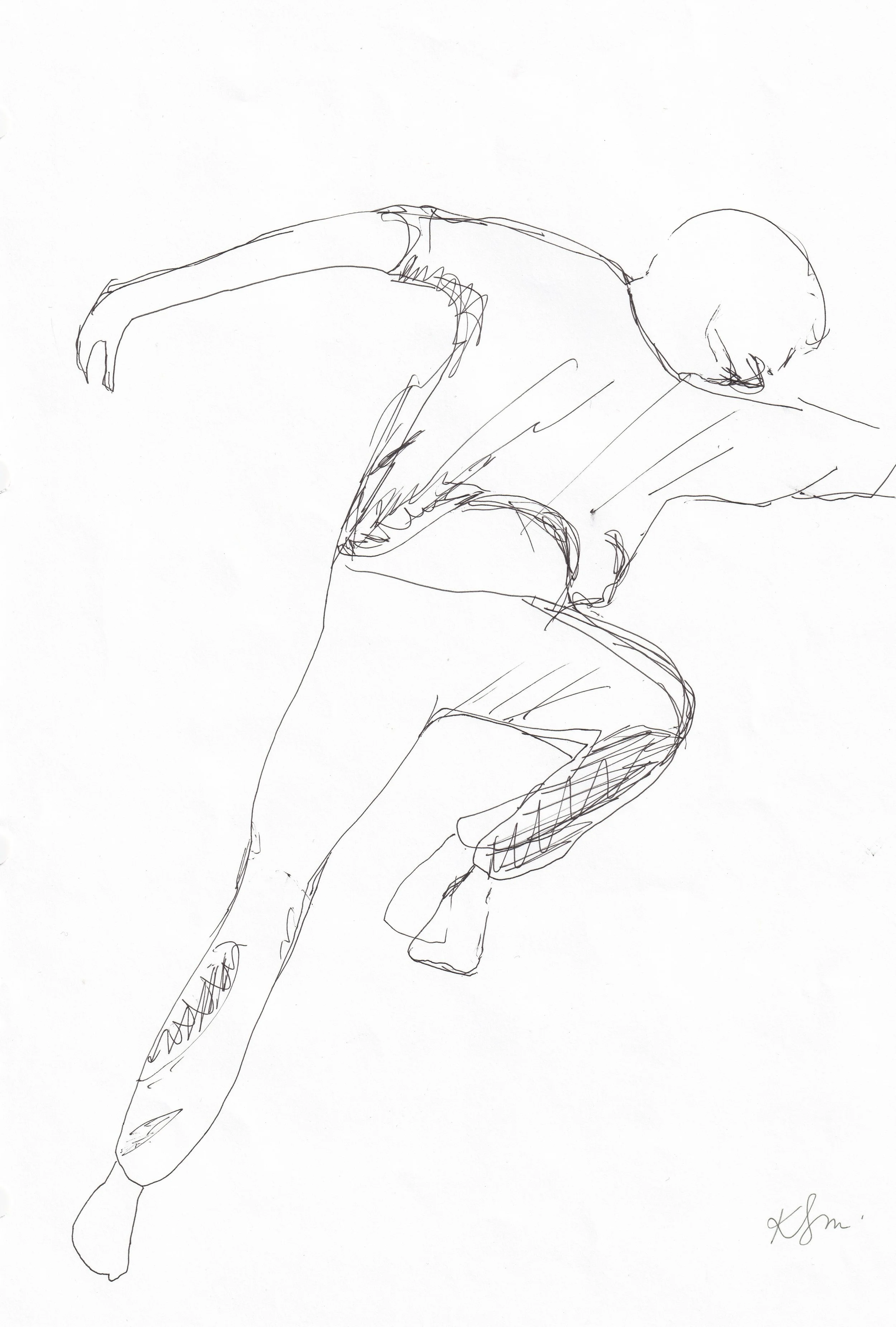 Dance Study #9 / Pigment ink on paper, 2025