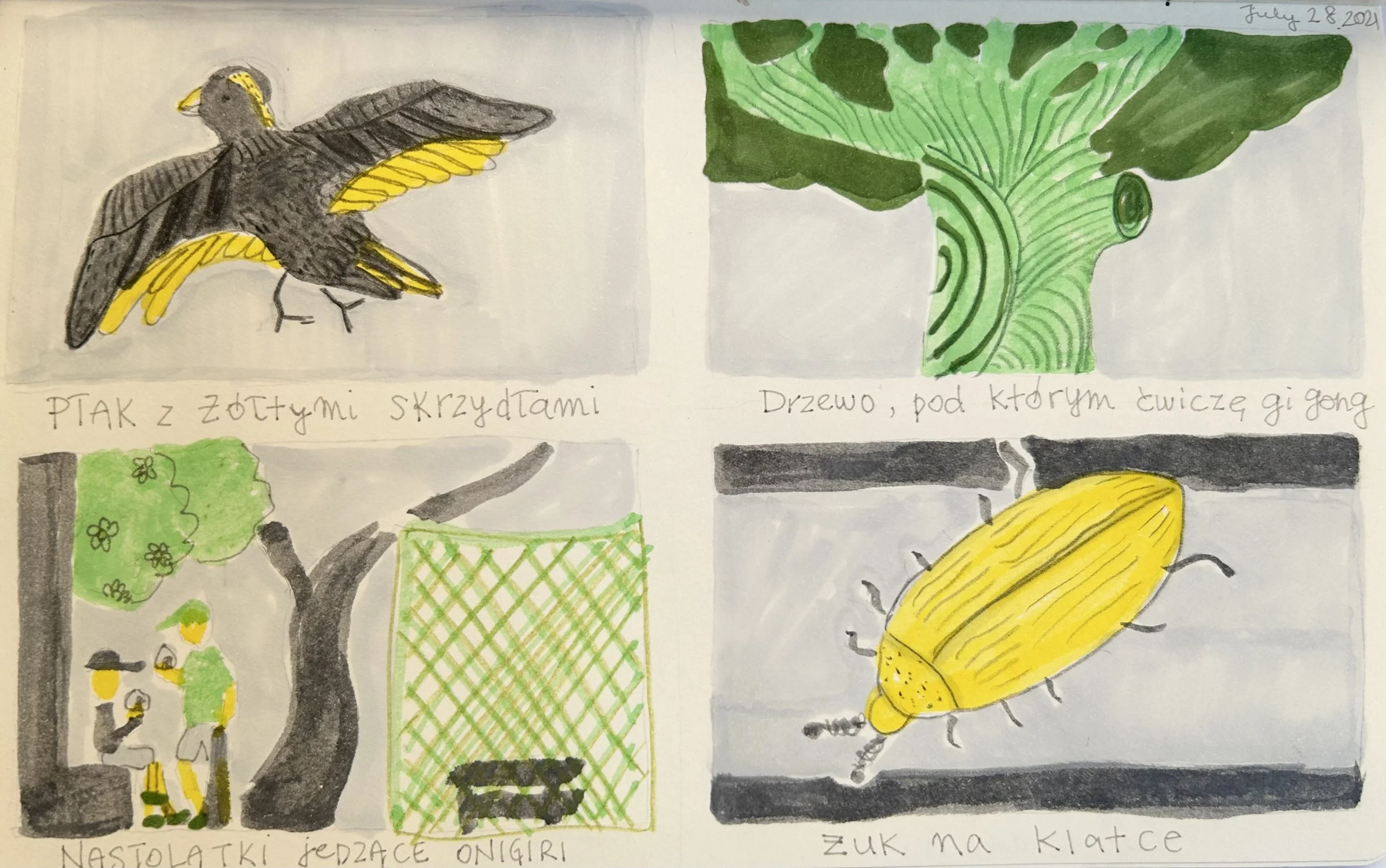 On a Walk #02 / Markers on Paper, 2022 