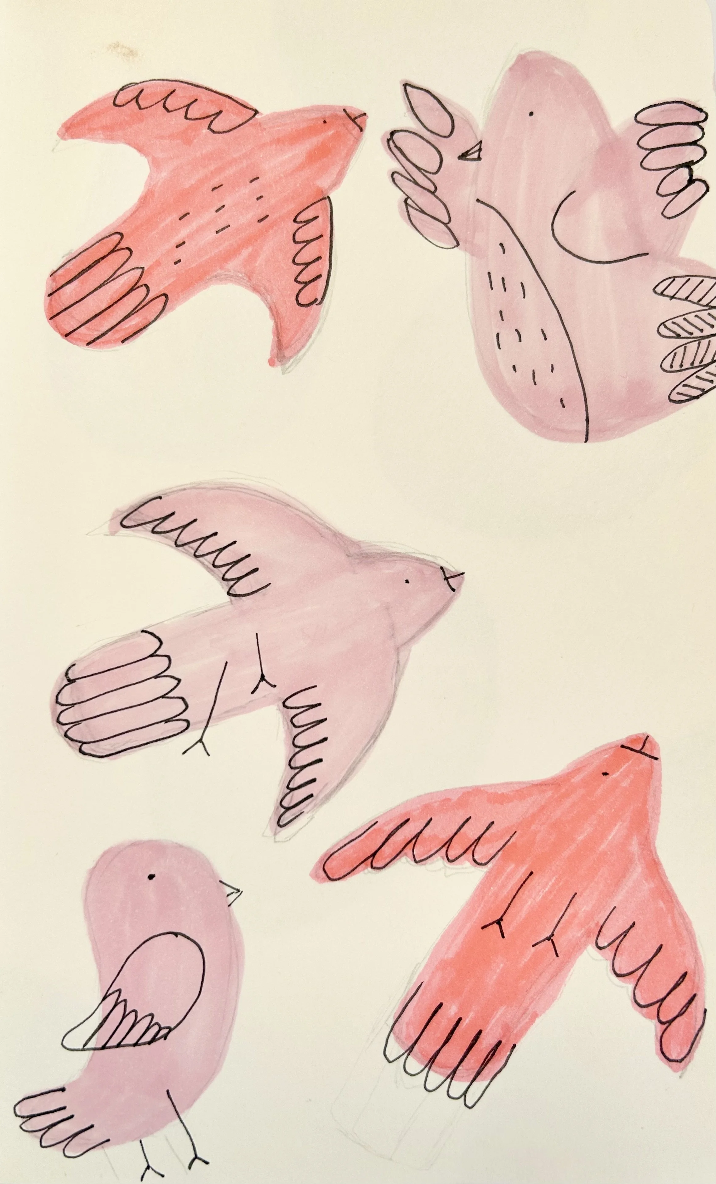 Carefree / Markers on paper, 2022