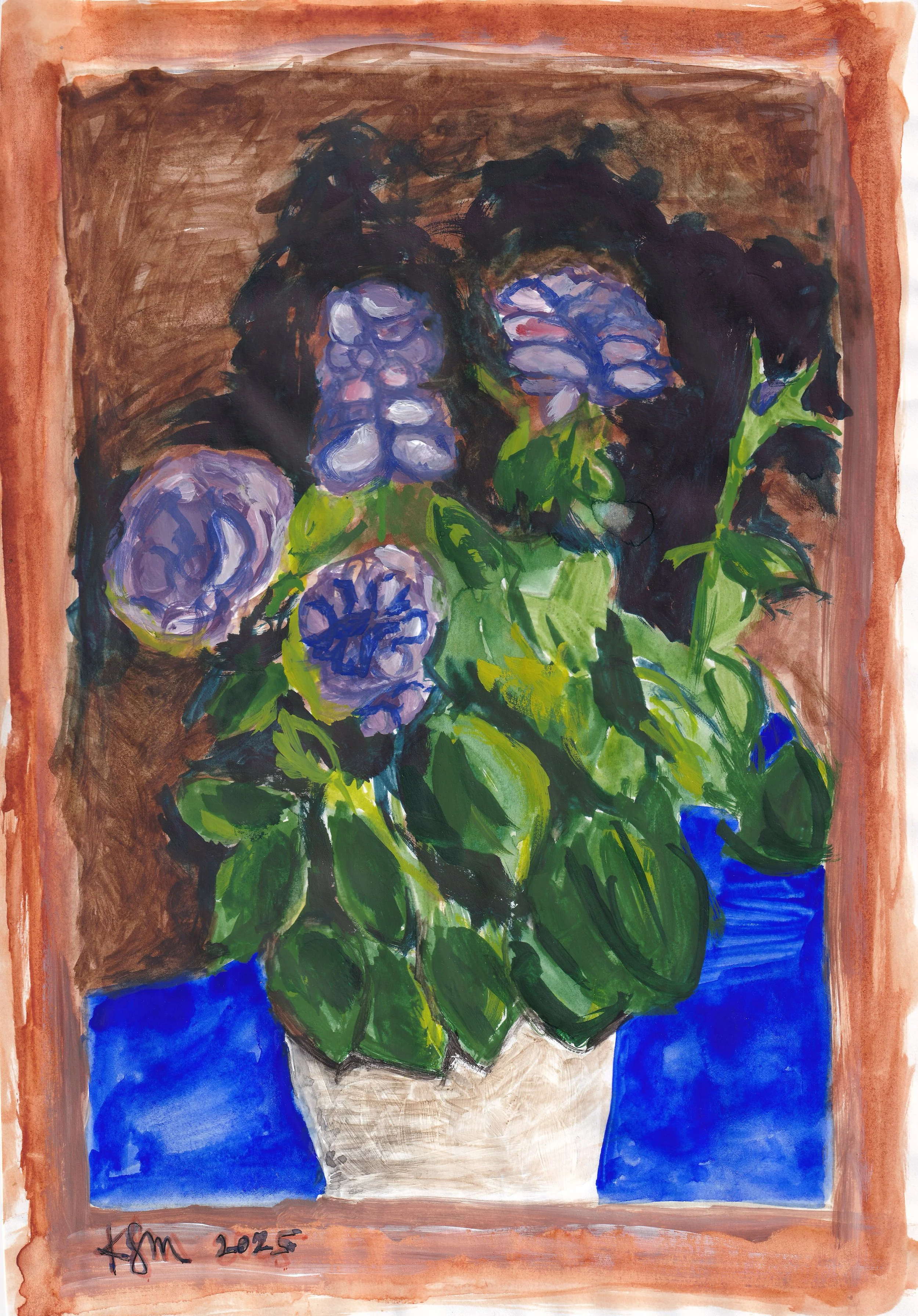 Blue and Brown / Watercolor on paper, 2025