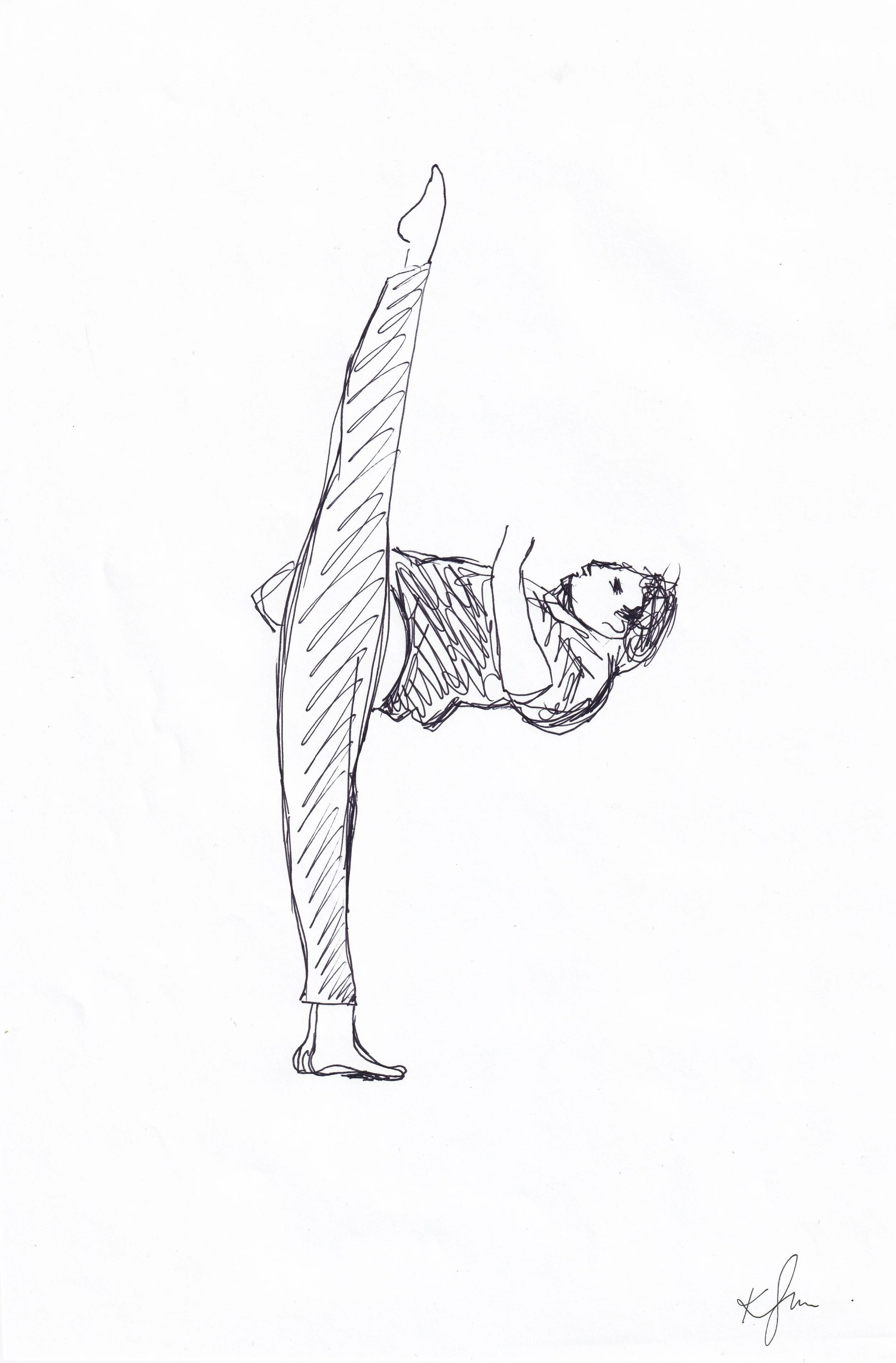 Dance Study #2 / Pigment ink on paper, 2025