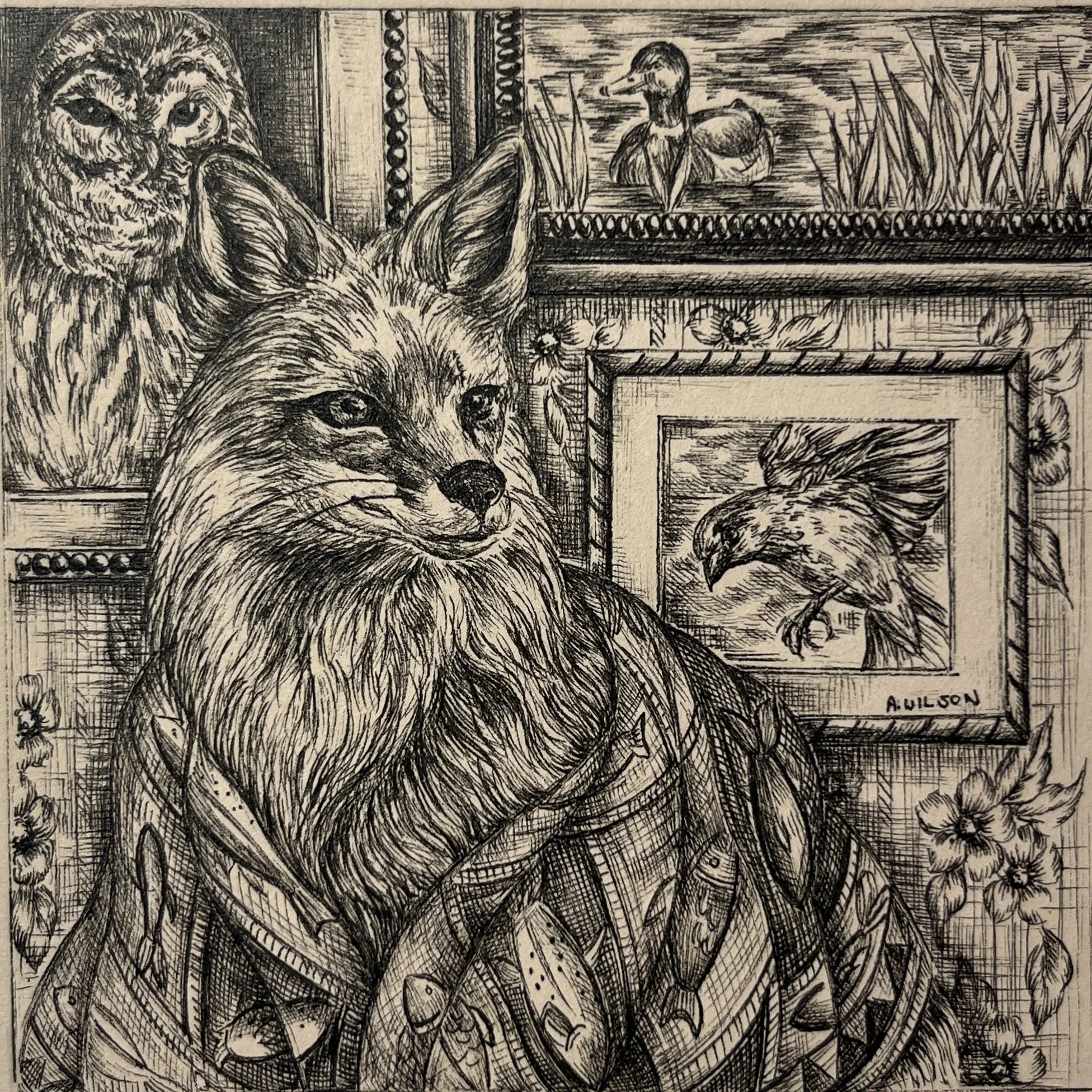 Ticket- Enter to win my Original Drawing "The Fox's Studio"