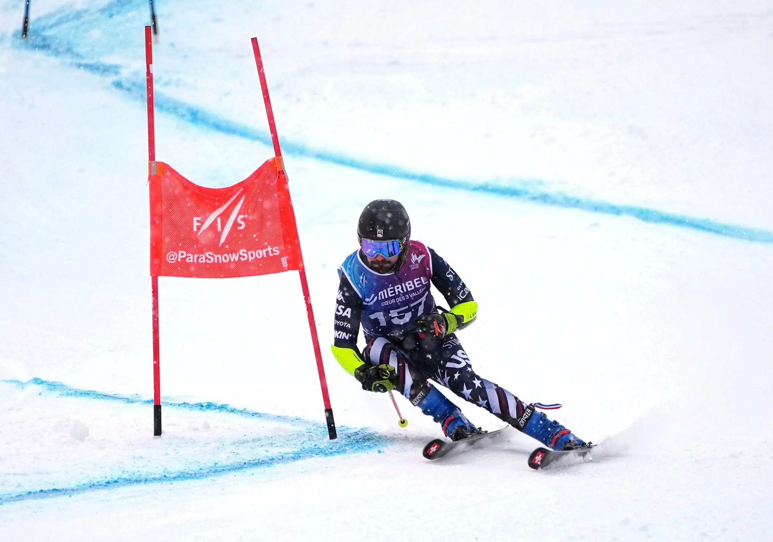 Giant slalom at a FIS para alpine race in Méribel, France