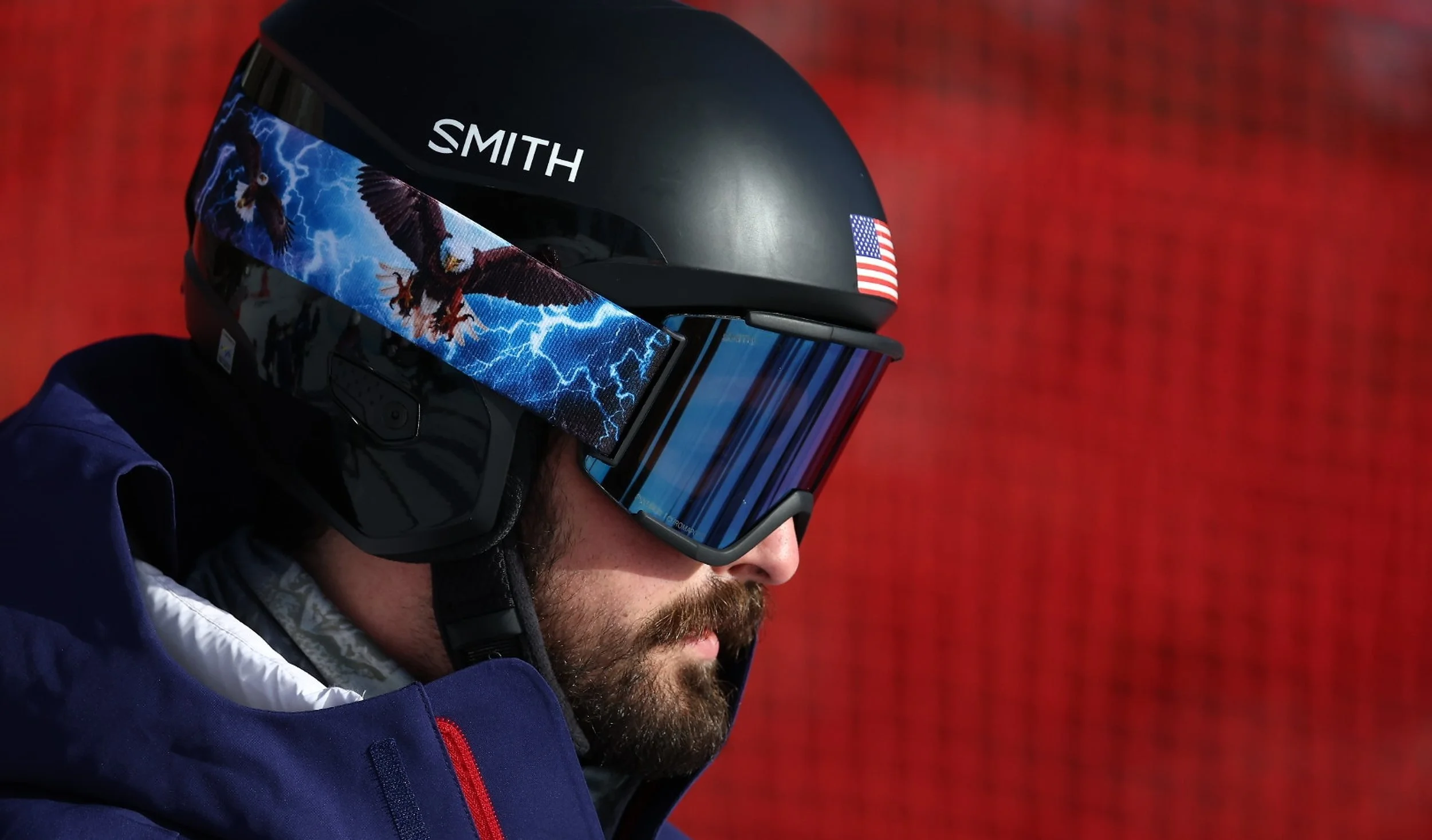 Tyler McKenzie on race day in his Smith helmet and goggles