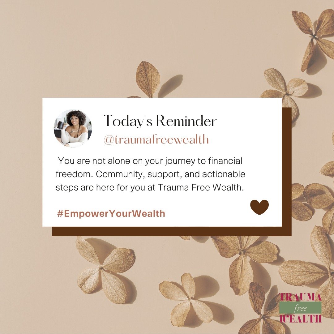 At Trauma Free Wealth, we provide the community, support, and actionable steps you need to rewrite your money story and achieve your financial goals.

Together, we&rsquo;ll help you build a healthier relationship with money and create the life you de