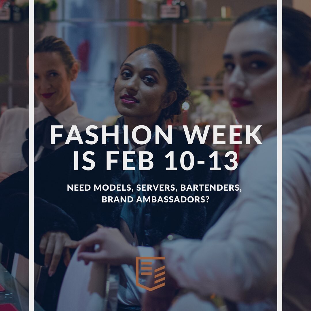 NYC Fashion Week is right around the corner! Need staff to ROCK your event? ✨Contact us today!✨
.
.
#nycevents #cee #ceestaffing #eventstaff #fashionweek #bartenders #needstaff #models #brandambassadors