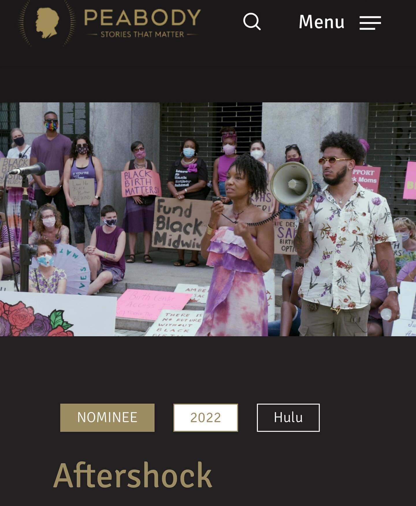 We are humbled and thrilled by this recognition of our collective work to uplift the lives and memories of Shamony Gibson and Amber Rose Isaac. Thank you to the Peabody jury for this nomination and taking a stand for Black maternal health. ✊🎉

#sham