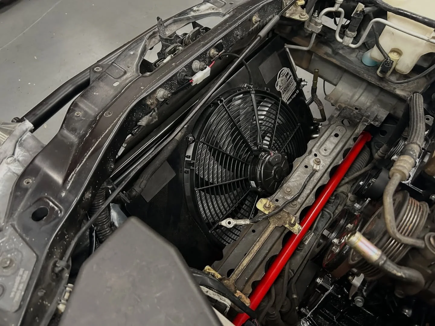 Installed a @goodwinracing triple pass radiator with our fan upgrade on this turbo #NCmiata we are building. #arhindrichllc #houstonmiataclub #houstonmiatagroup #thatmiatashop @houstonmiataclub