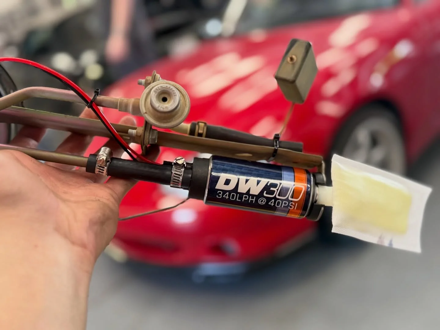#NBmiata came in to have us install this @deatschwerks 340lph pump and rewire the system to handle the power draw. #arhindrichsllc #houstonmiataclub #houstonmiatagroup @houstonmiataclub