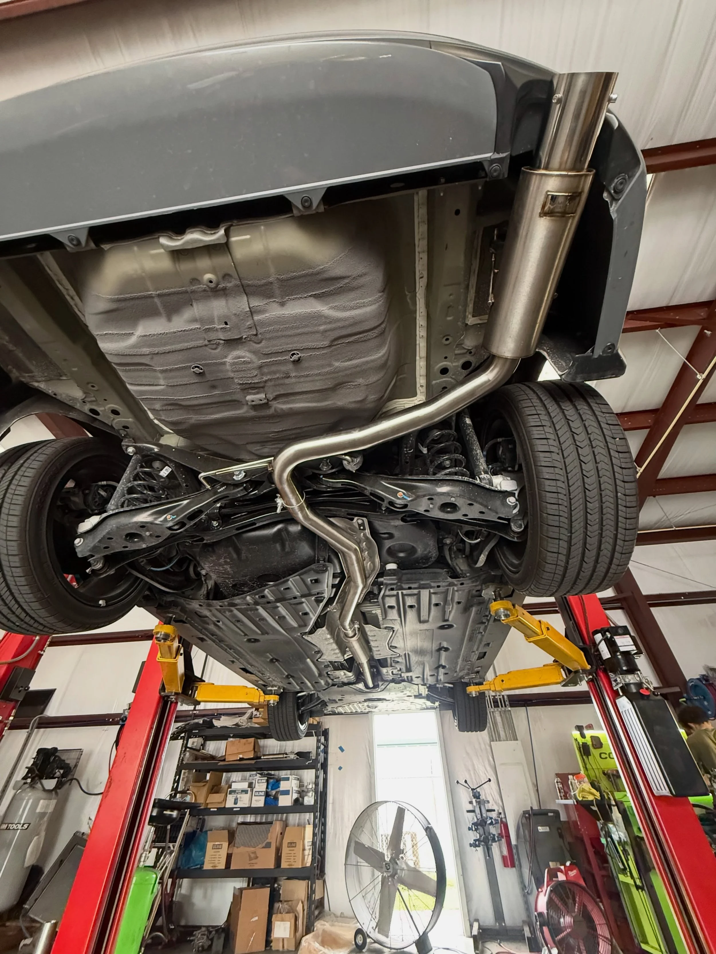 New Honda Civic came in for installation of their @meganracing car back. #arhindrichsllc #thatmiatashop #meganracing #hondacivic