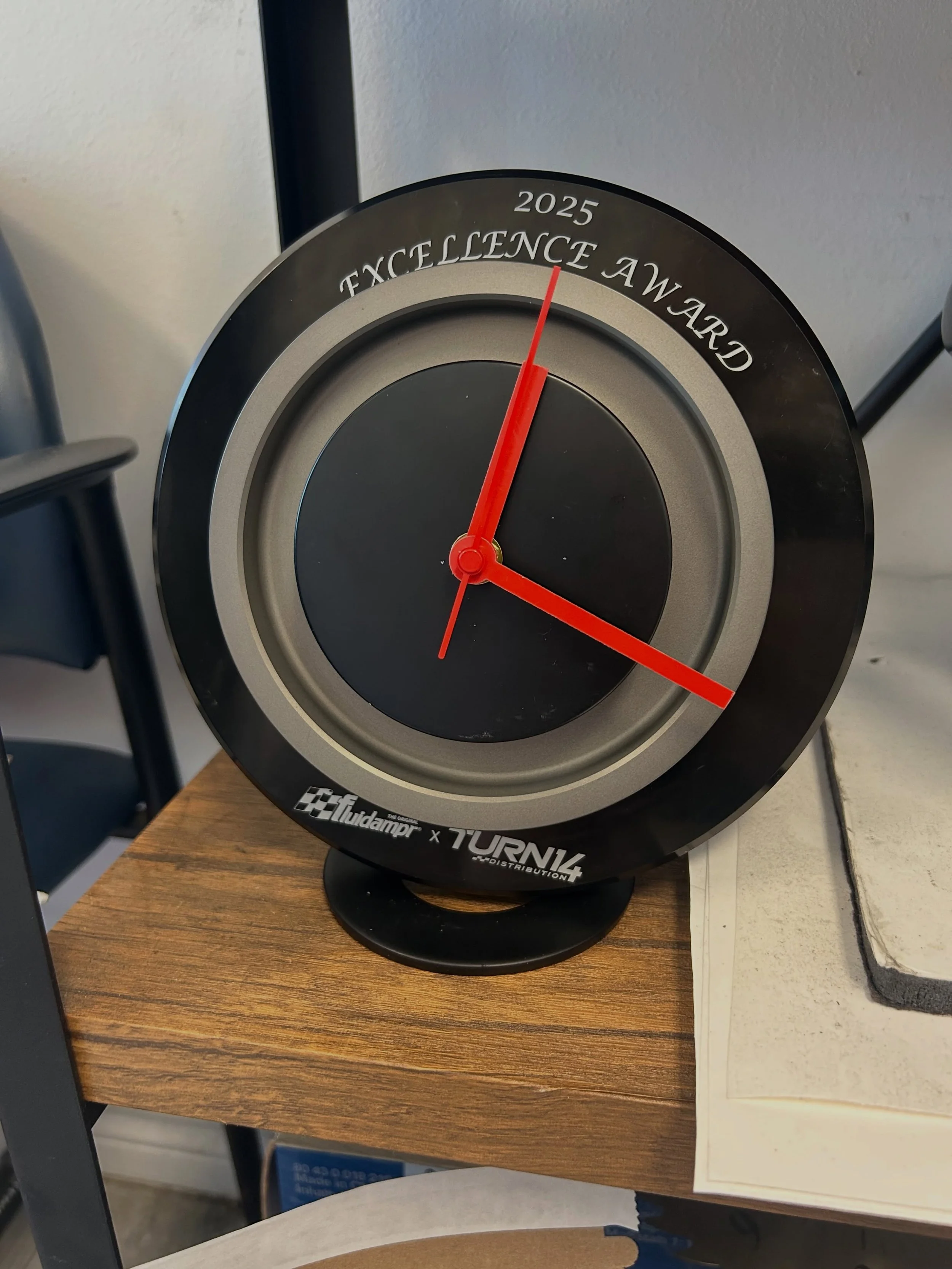 We just received an award from #Fluidampr and #Turn14 for our performance in 2025! What a nice surprise! 

#arhindrichsllc #thatmiatashop @turn14 @theoriginalfluidampr @the_original_fluidampr