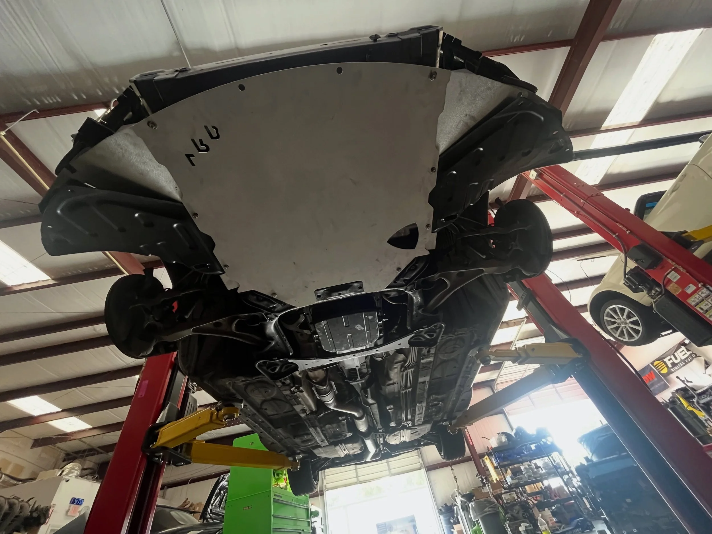 Oil pan replacement &amp; @lrb_speed undertray installation on an RX8. #arhindrichsllc #mazdarx8 #thatmiatashop