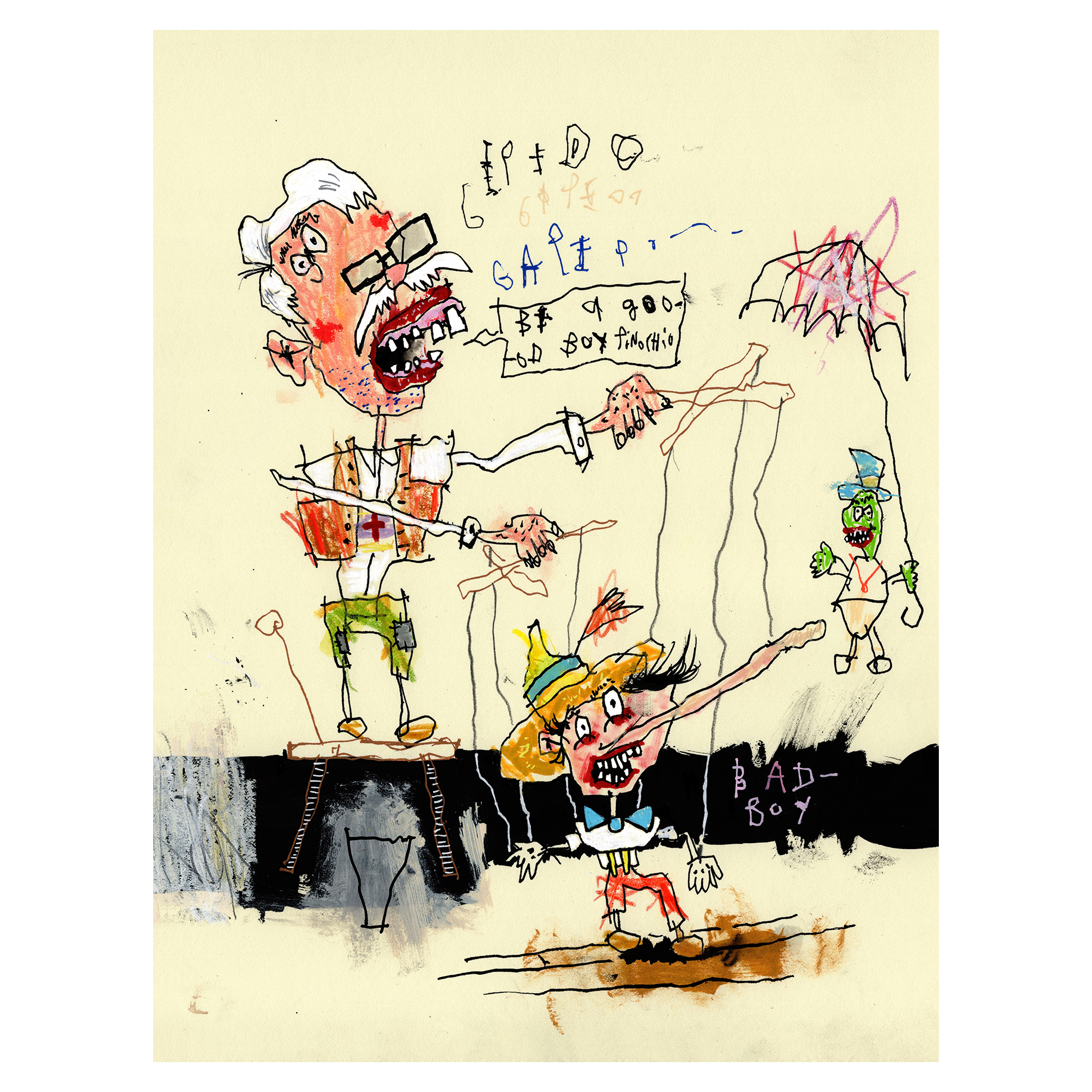 Pinocchio and Gepetto 12" x 9"