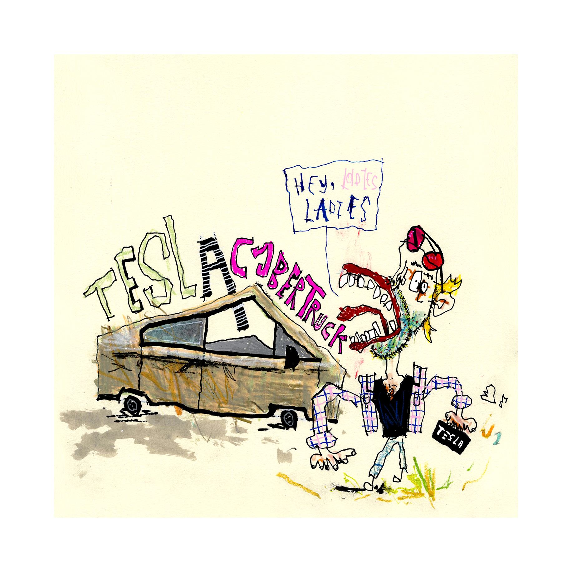 CyberTruck Owner 11" x 11"
