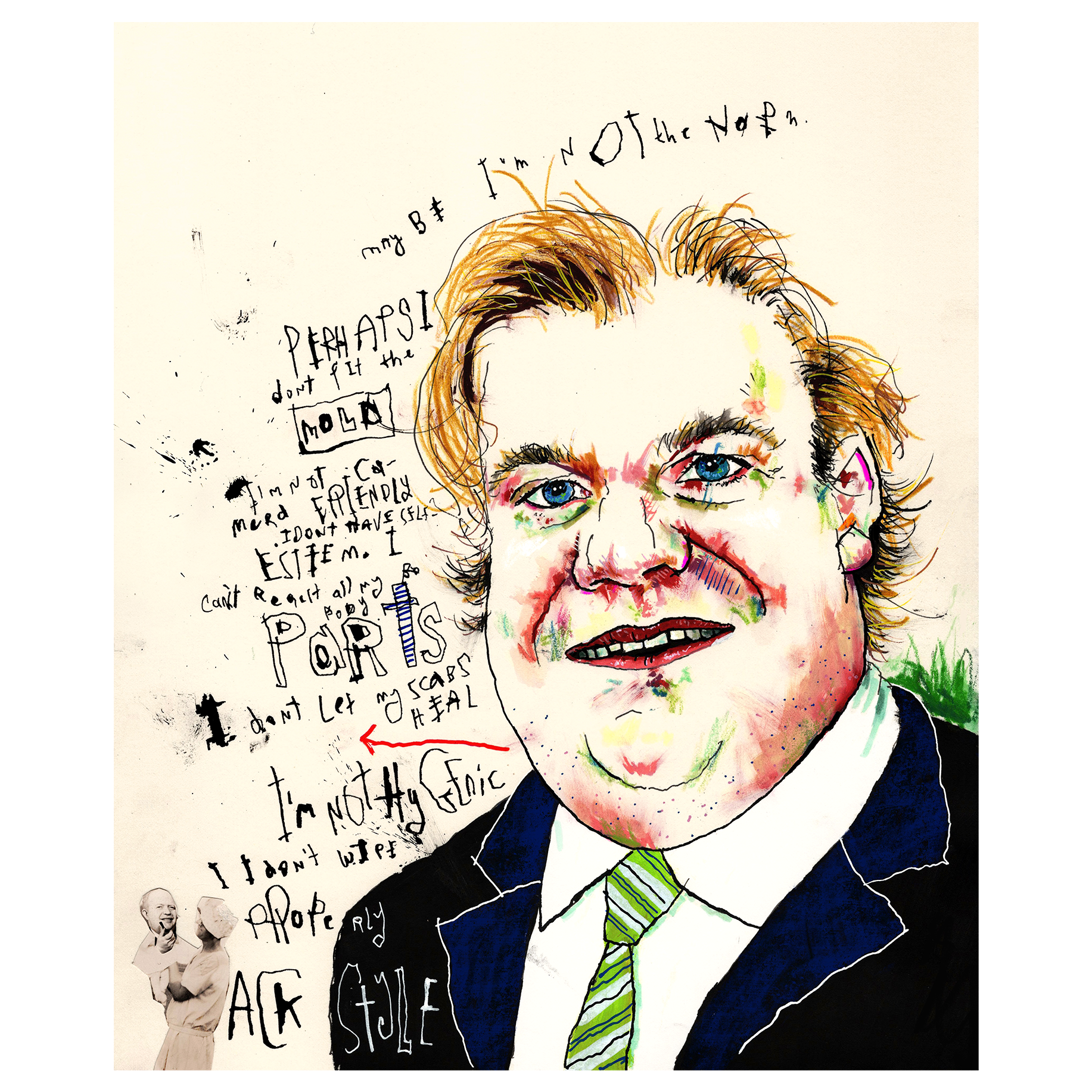 Chris Farley 13.5" x 11"
