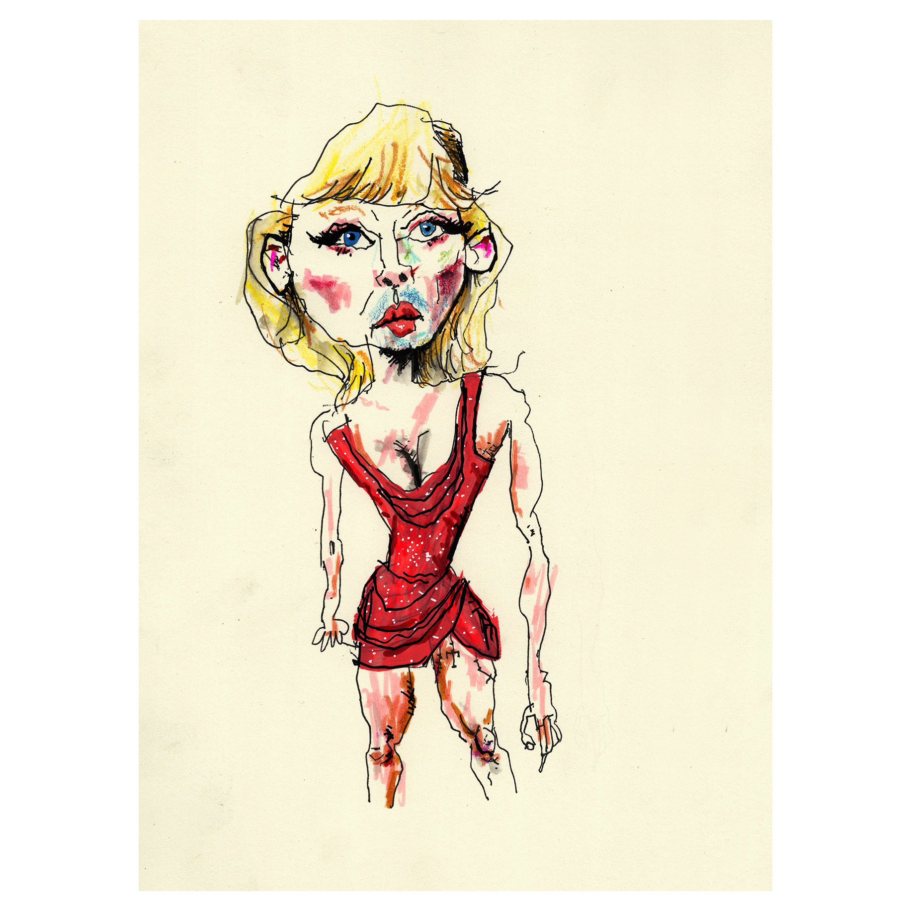 Taylor Swift in Red 14" x 10"