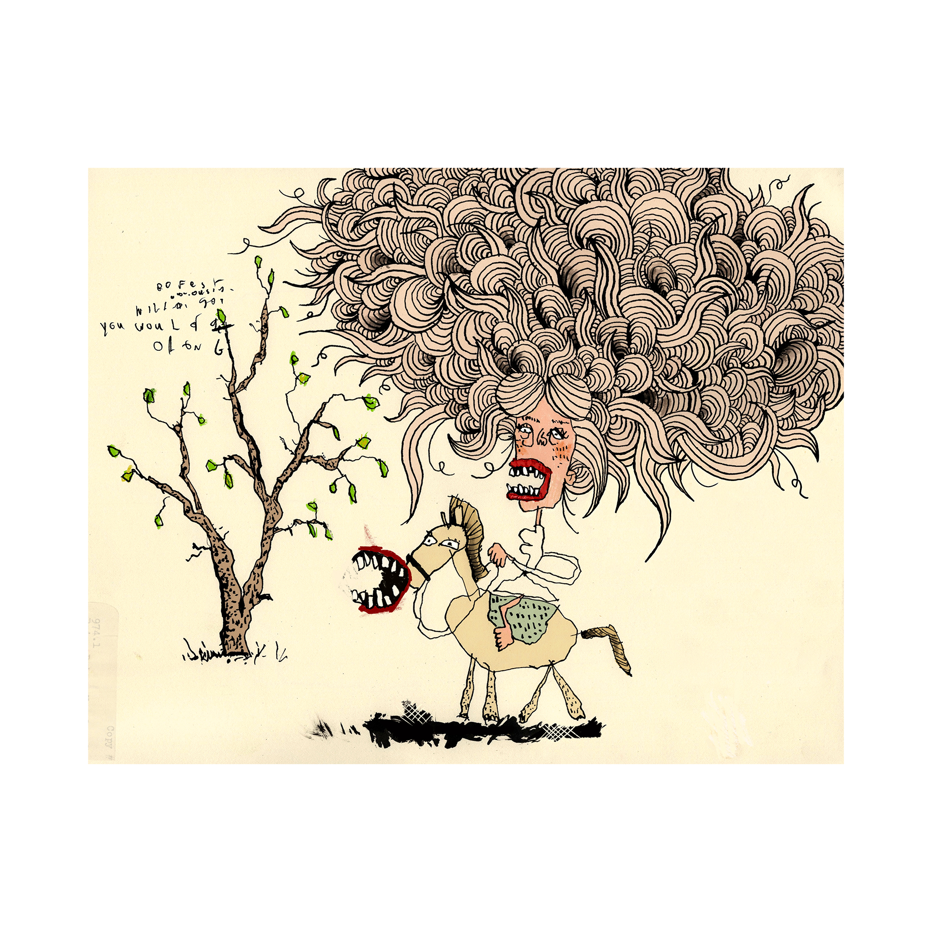 Maiden on Horse 14" x 11"