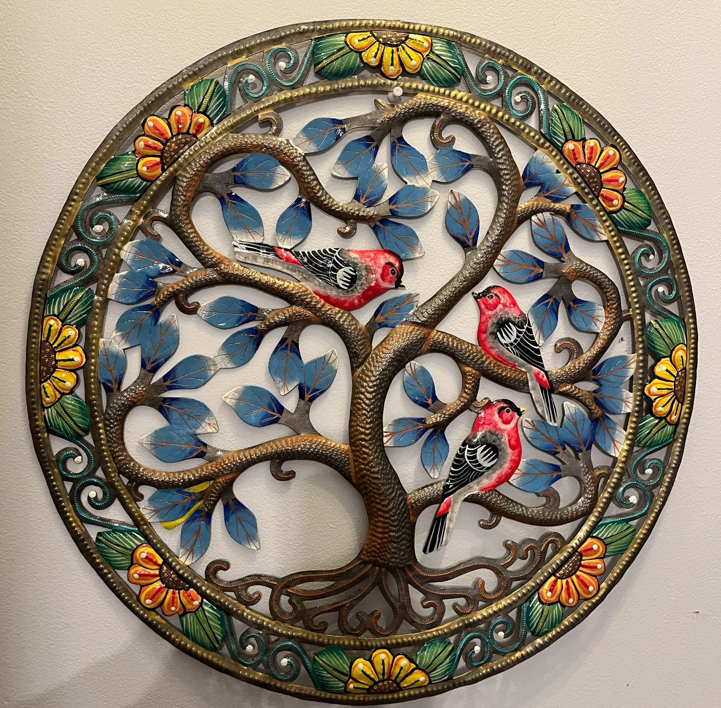 Tree of Life, 3 Birds on a Premium Tree | 21.5 x 21.5 | (R-18).jpg