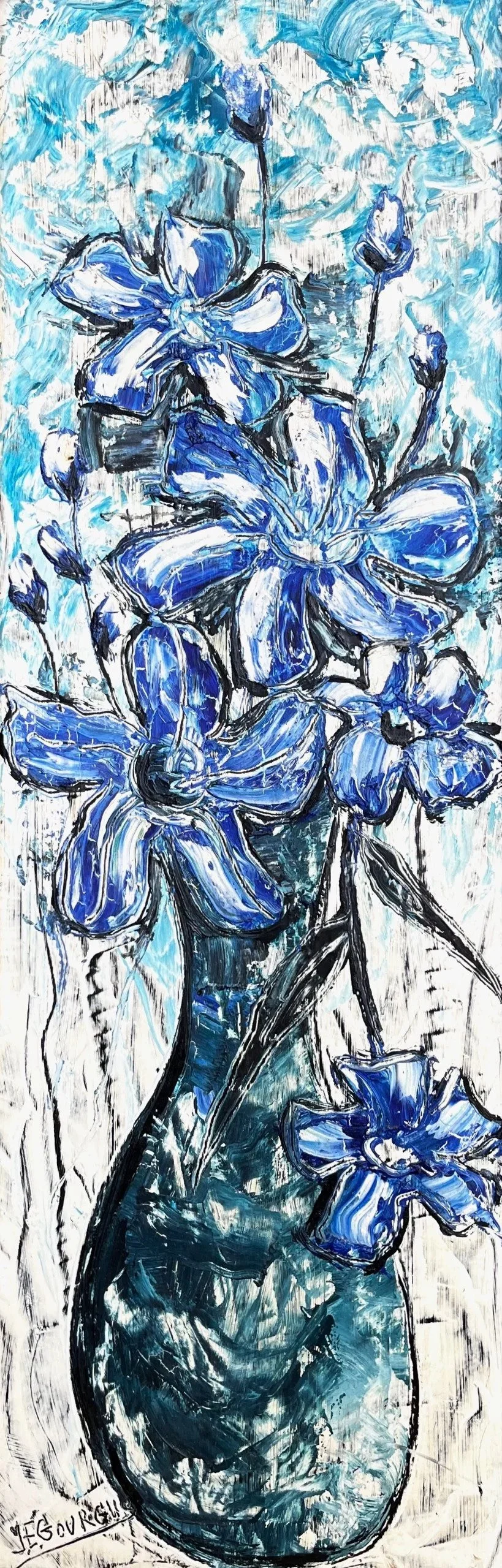 Flowering in Blue | Gourgue, J.E. | 8 x 24.jpg