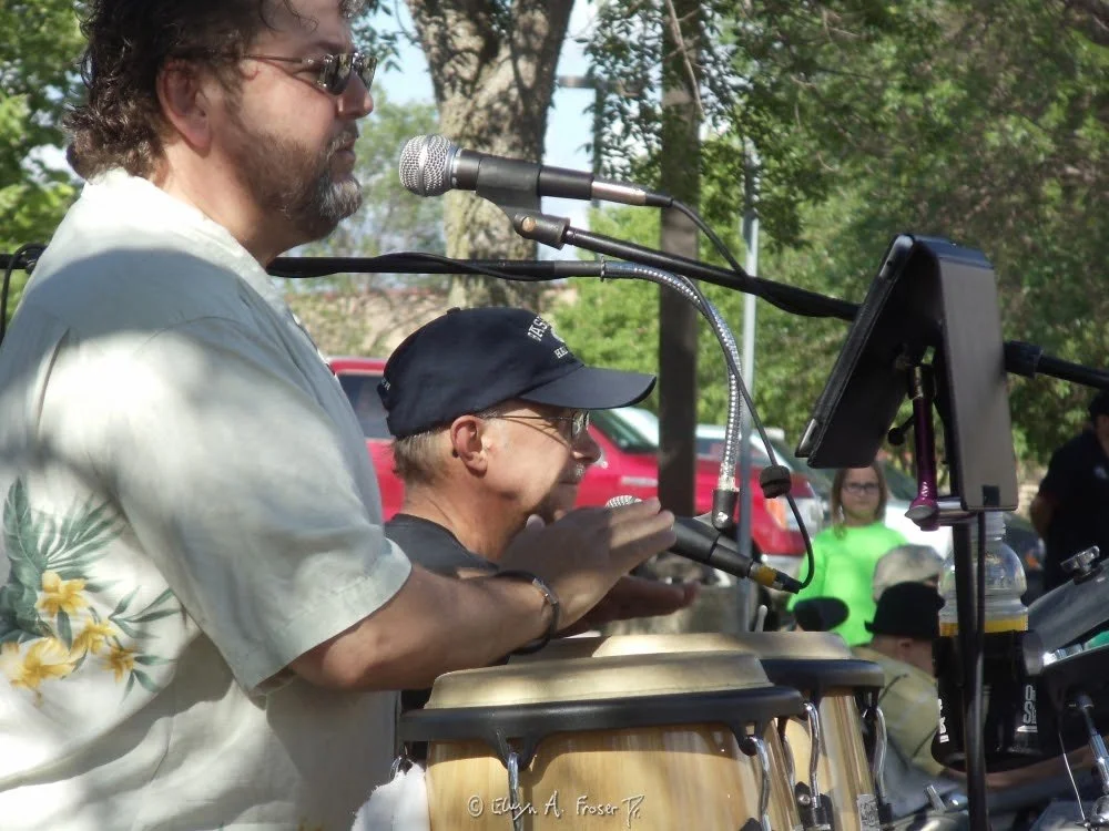 View 478 - band playing at outdoor event, Humanity, Carver County Minnesota USA, Summer 2015