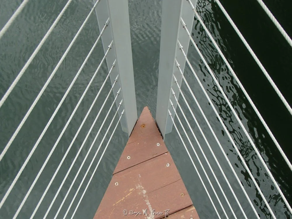 View 496 - edge of bridge over body of water, Abstract, Humanity, Firemen's Park Minnesota USA, Summer 2016