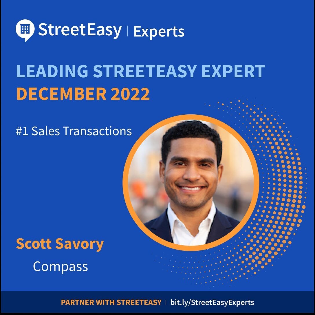 @streeteasy X @thesavoryteam 

Proud to be ranked #1 and #2 respectively across the entire @streeteasy Experts network for highest number of transactions and volume reported for the month of December.

Our team truly sees the value of the program and