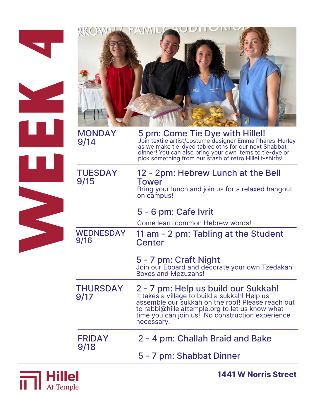 Check out this weeks schedule: