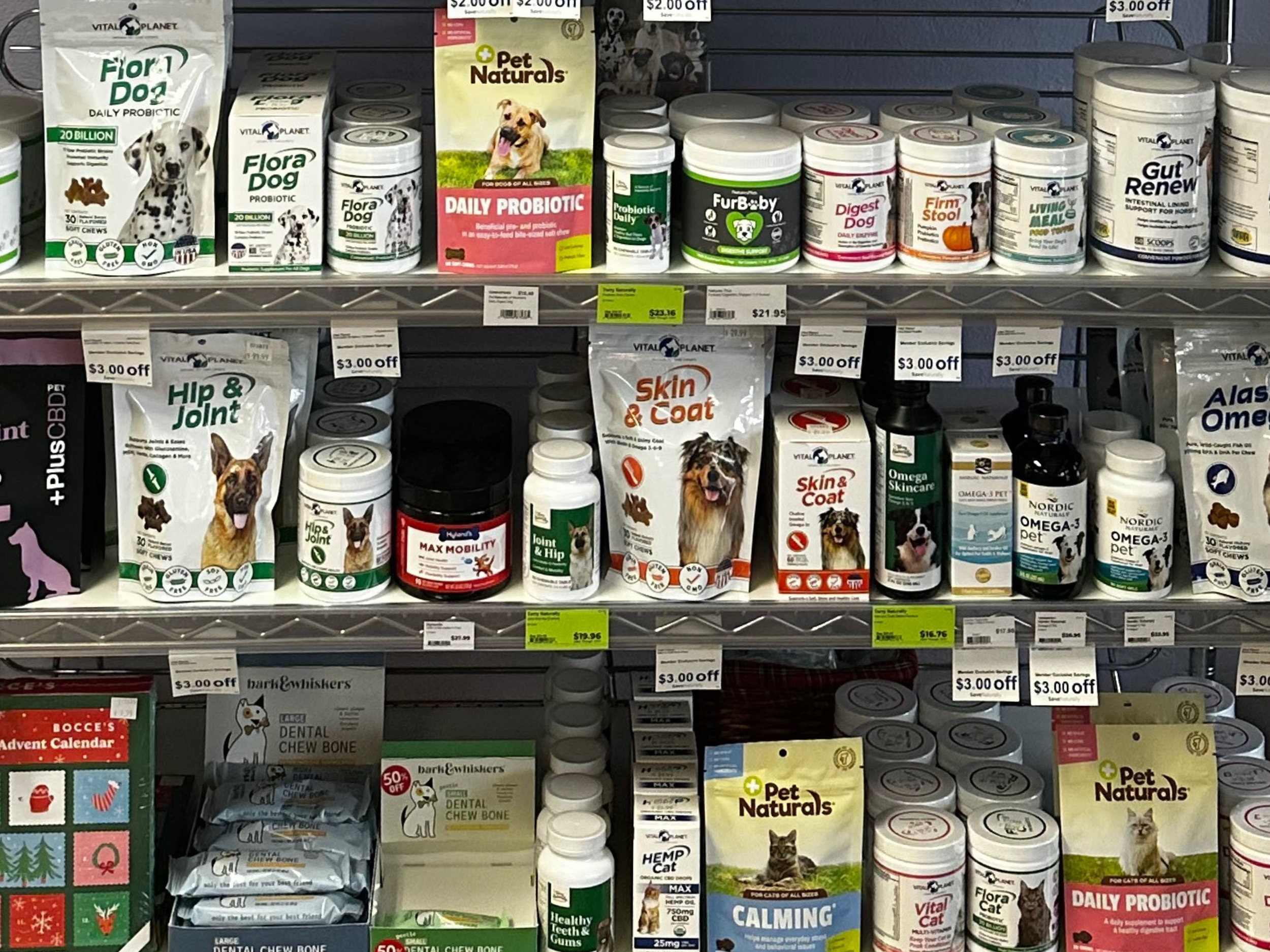 Nature's Presence has a selection of natural pet care items ranging from skincare to CBD calming pills.