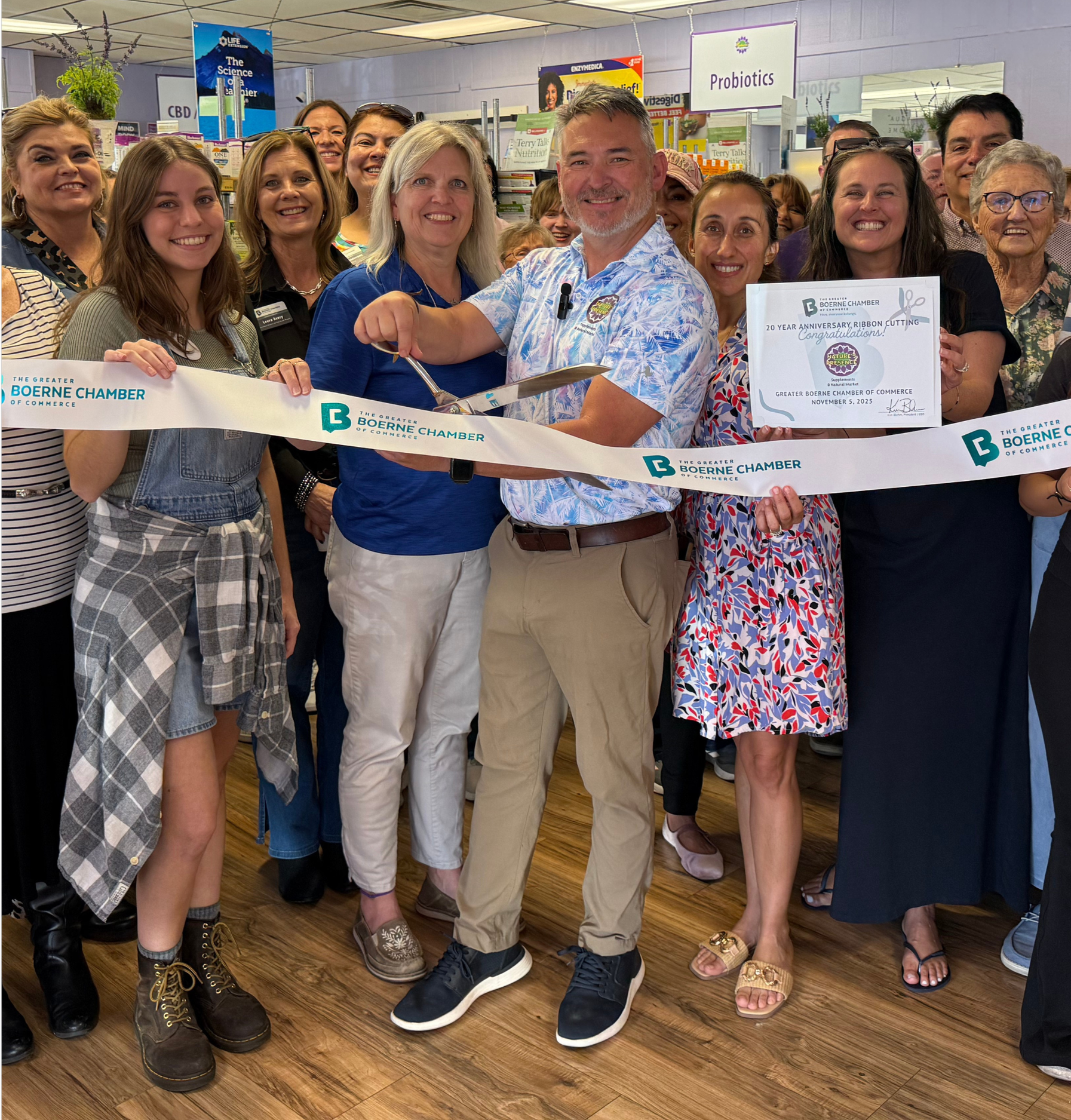 Nature's Presence Ribbon Cutting with the Boerne Chamber of Commerce in 2025