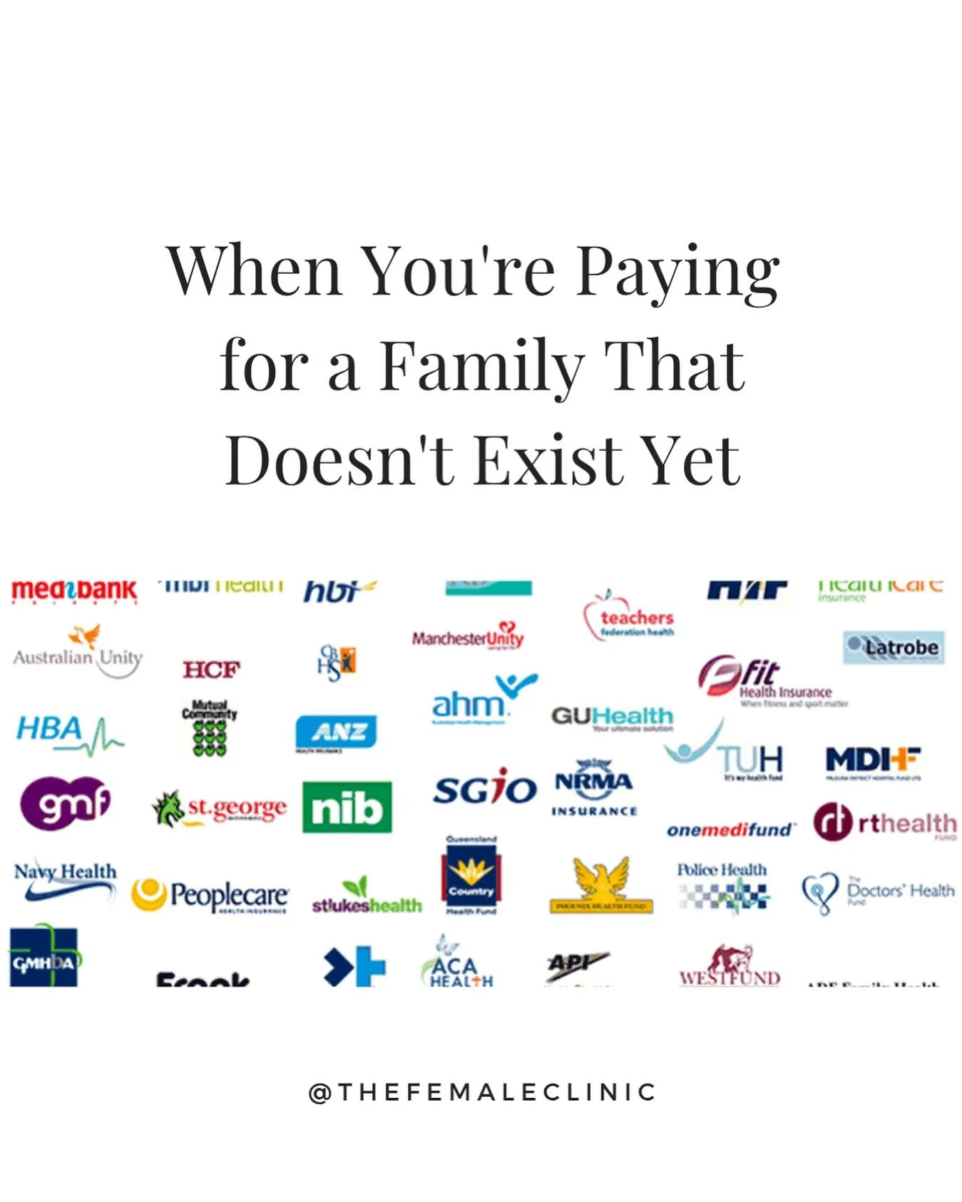 June - Infertility Awareness Month 

Private health memberships often require you to upgrade to a &ldquo;family&rdquo; plan for fertility cover even when you&rsquo;re still struggling to have a baby.

Month after month, you&rsquo;re paying more for a