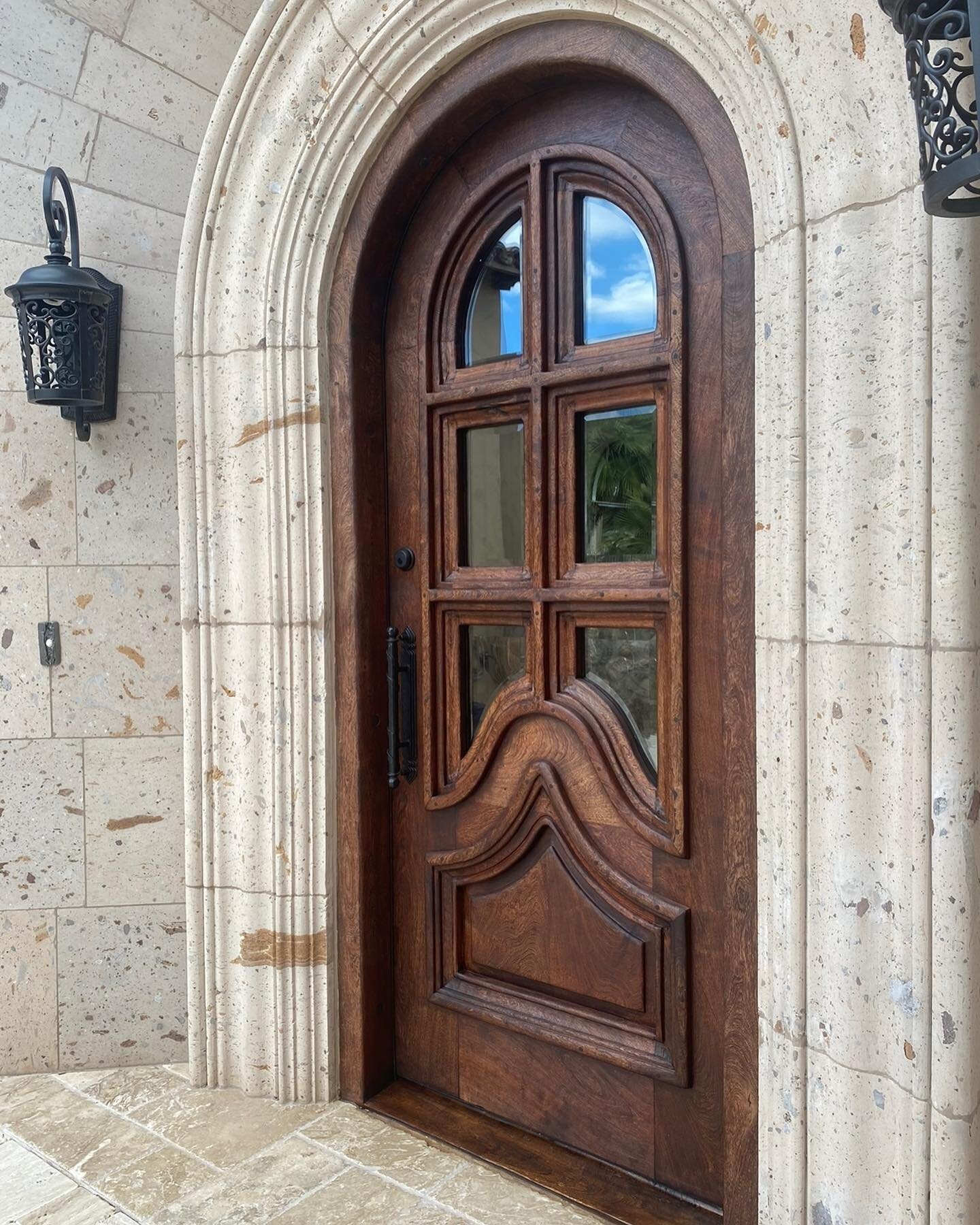 One of a kind &amp; handcrafted entry doors.
#customdoors #entrydoor #wooddesign #exteriordesign #customhomes #luxuryhomes #arizonaliving #architecture
