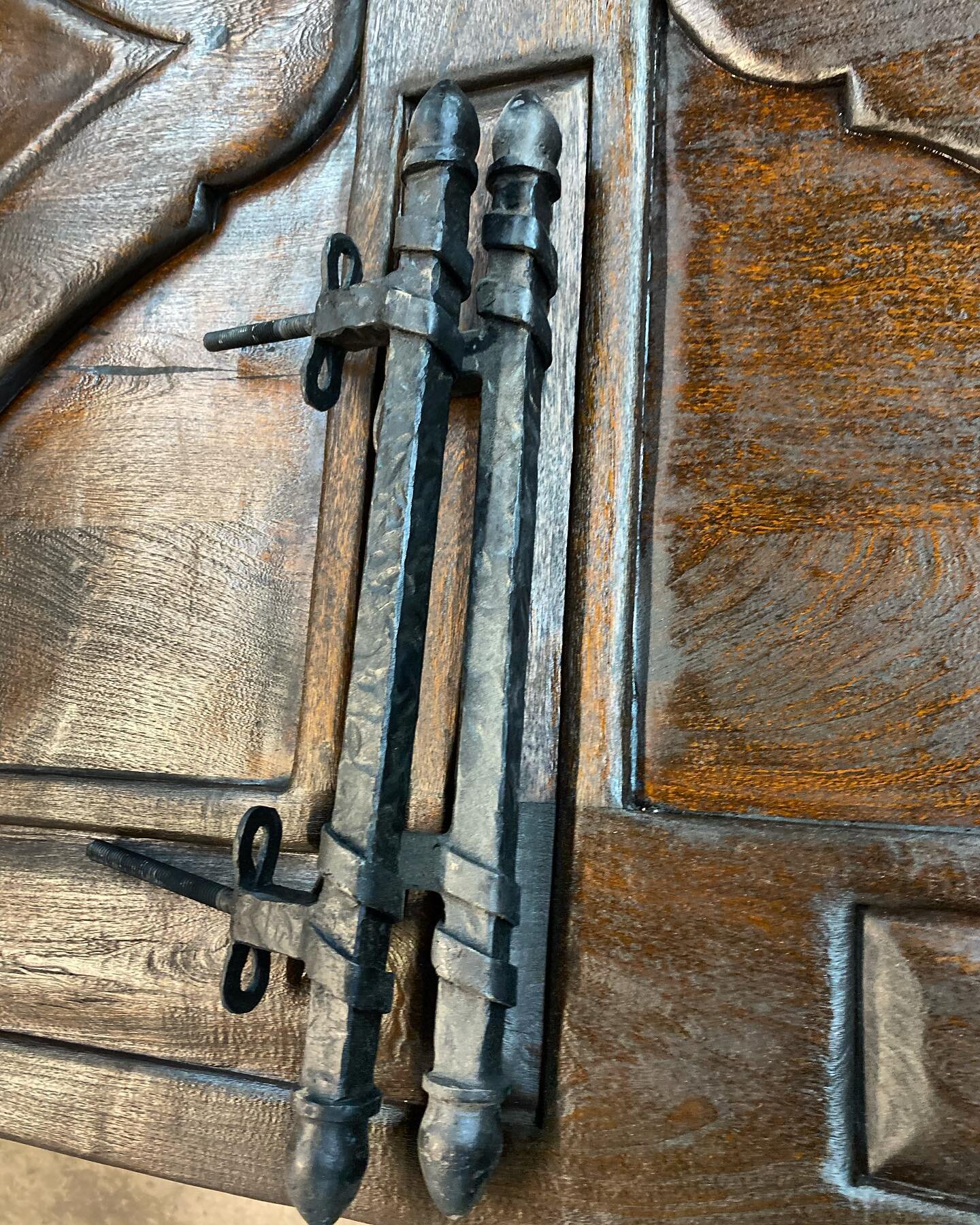 We hand forge the iron doors pulls for each of our custom doors.  #doors #forgediron #handforged #customdoors #exteriordesign #entrydoors #home